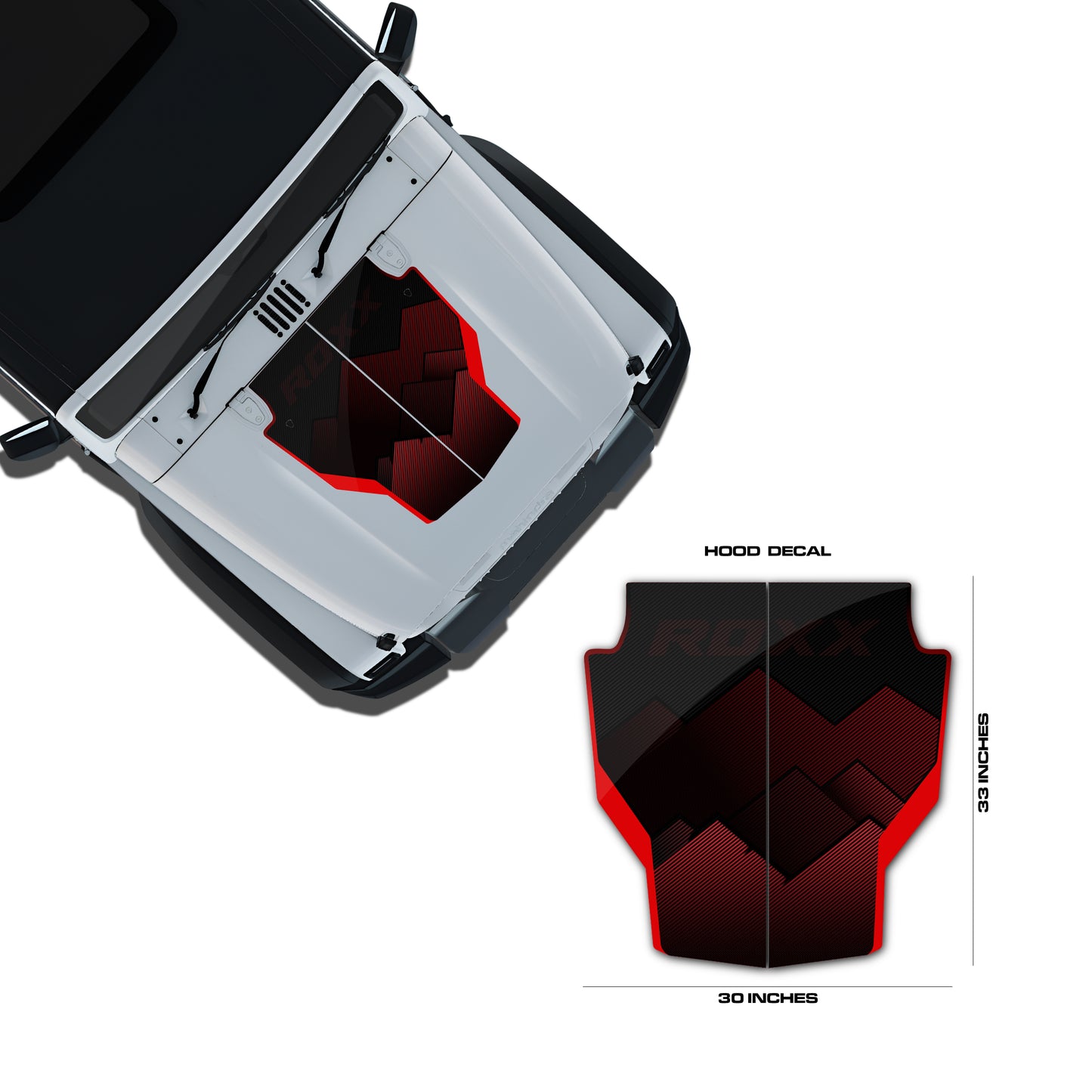 IDE Graphics Series - Grid Runner Edition for Mahindra Thar Roxx / Bonnet (Everest White)