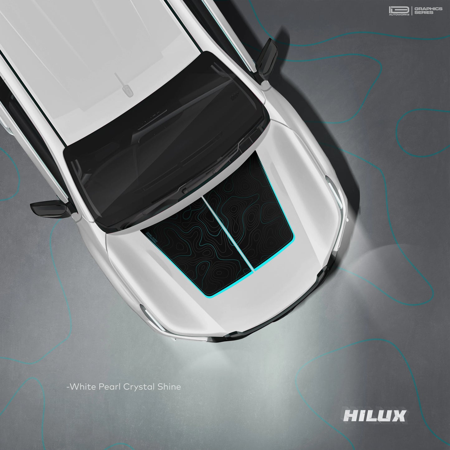 Neo Trail Edition Bonnet Graphics for Toyota Hilux silver