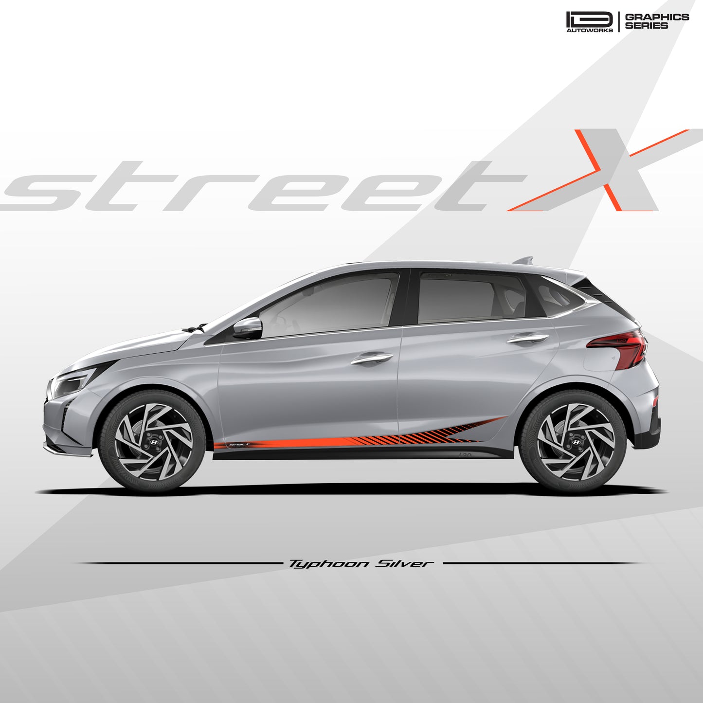 IDE GRAPHICS SERIES - Street X Series for Hyundai i20 (Typhoon Silver)