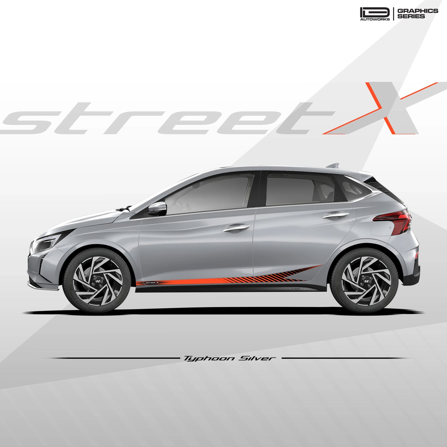 Street X Series Graphics for Hyundai i20 silver