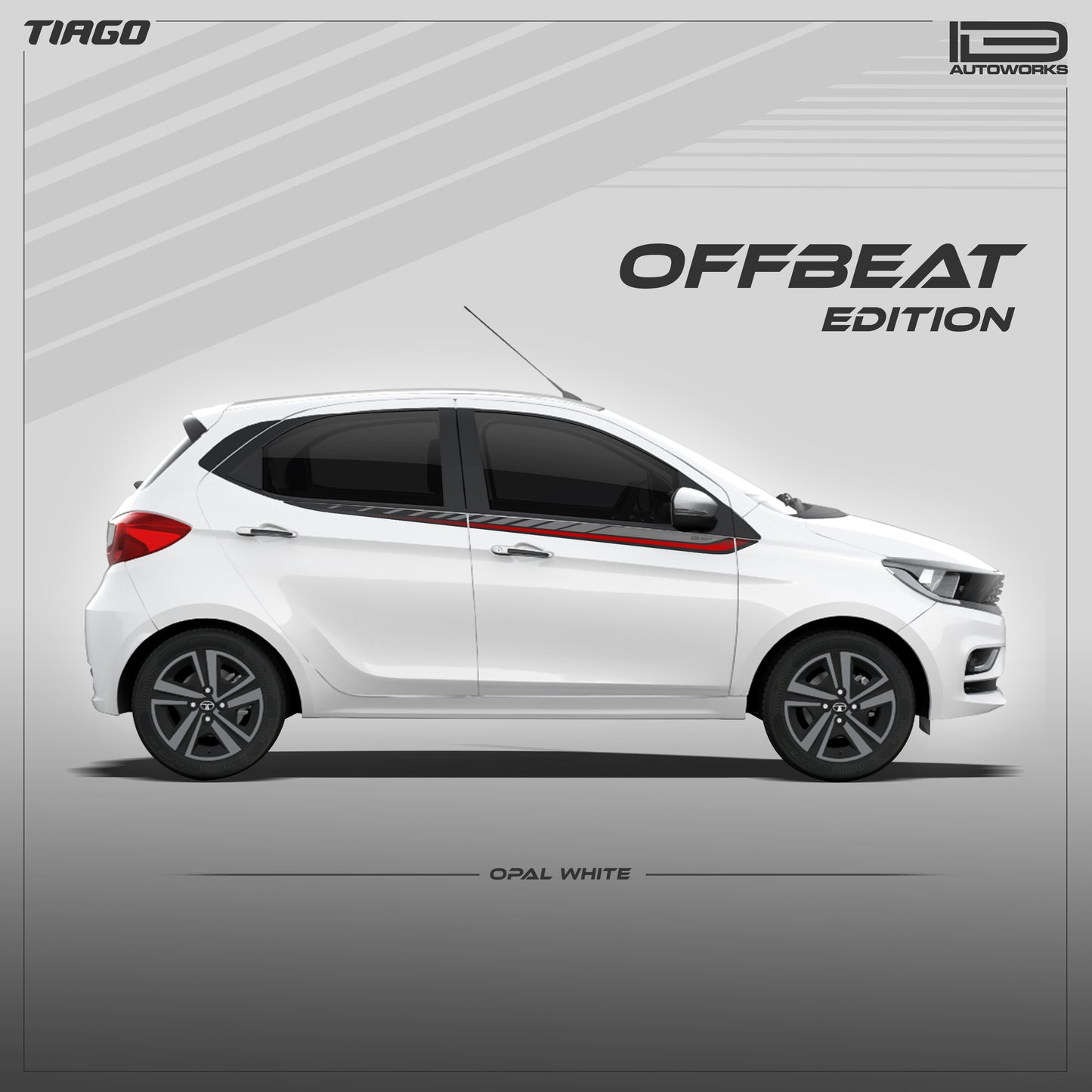 IDE GRAPHICS SERIES - Offbeat Edition for Tata Tiago (Opal White)