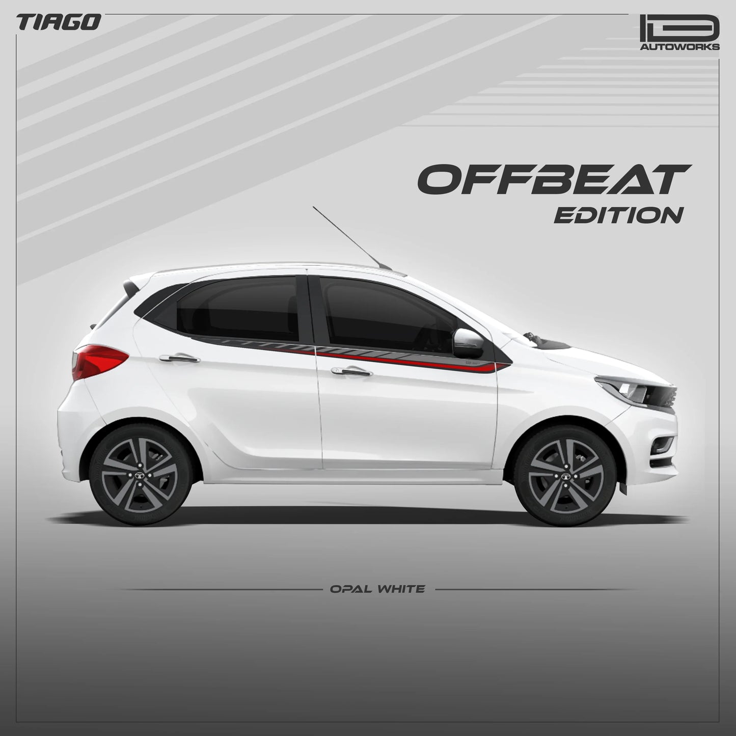 Offbeat Edition Graphics for Tata Tiago white