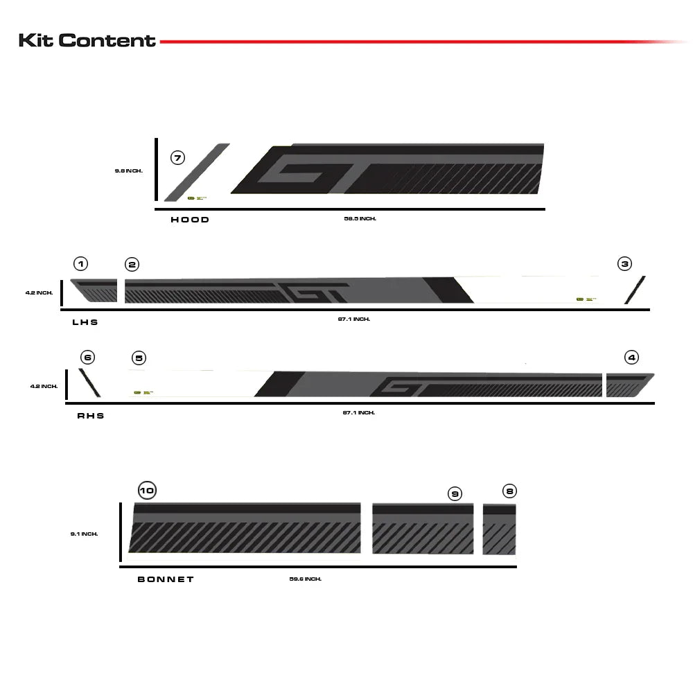 GT Edition Car Graphics Kit for VW Polo red