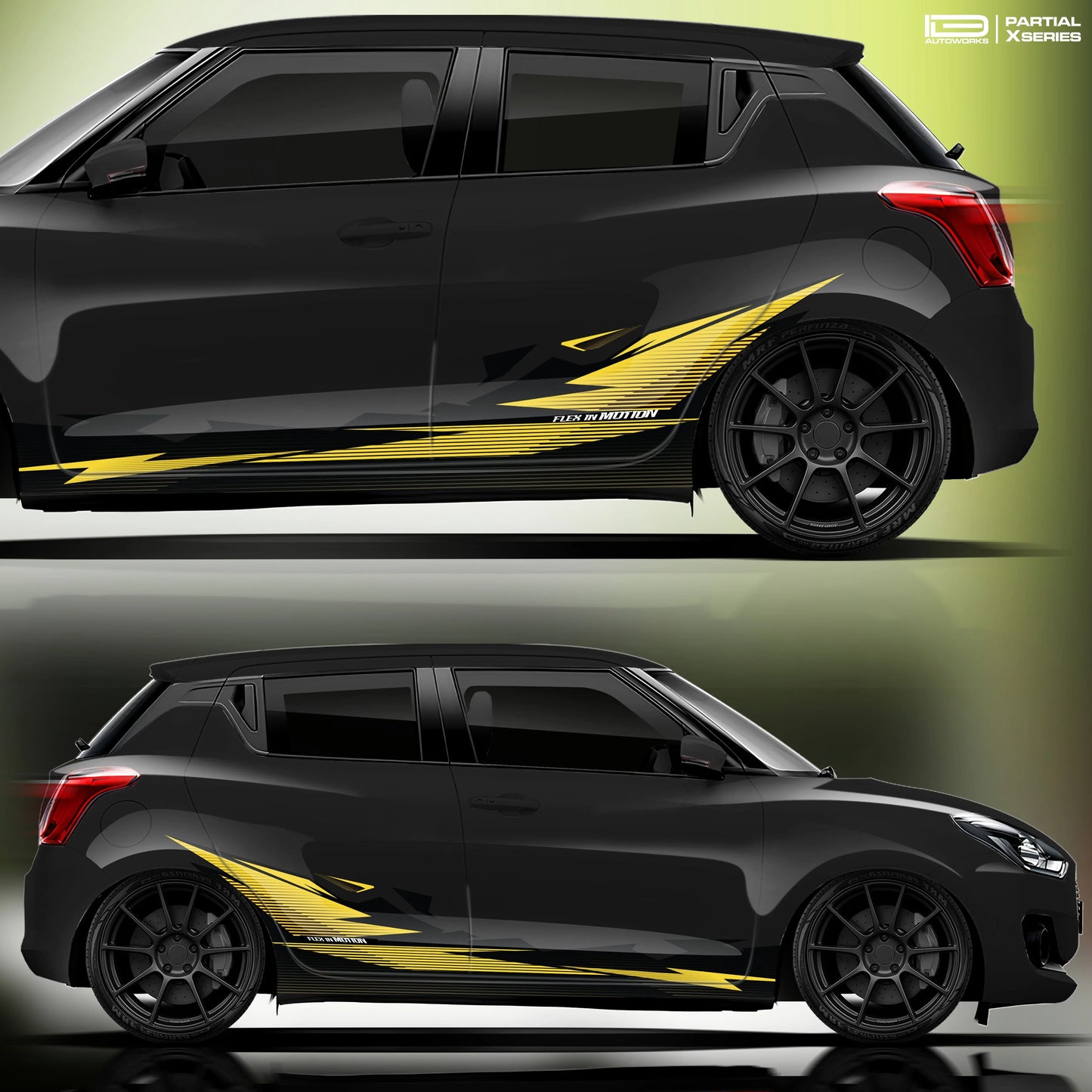 Flex in Motion Edition Graphics for Maruti Suzuki Swift black