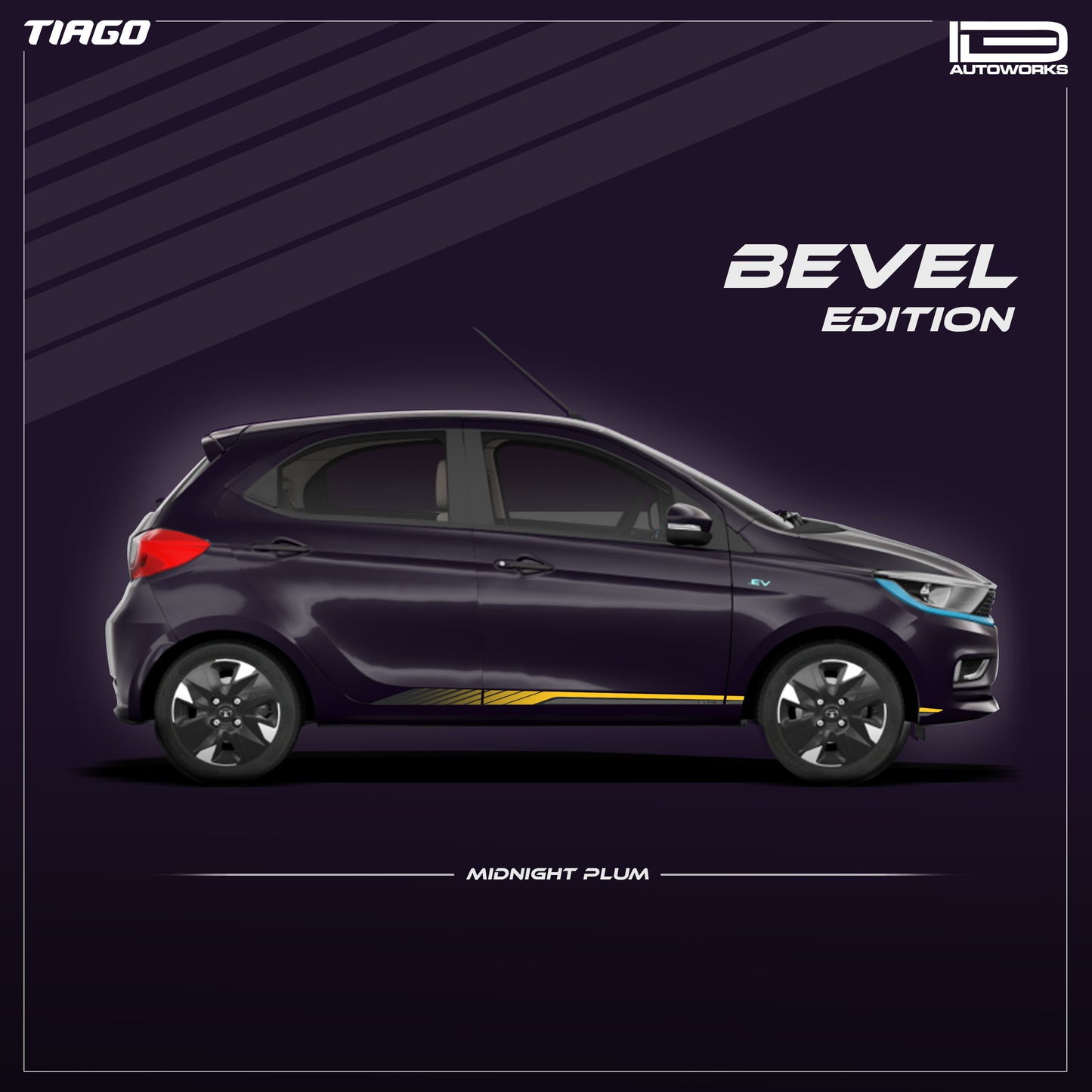 IDE GRAPHICS SERIES - Bevel Edition for Tata Tiago (Midnight Plum)