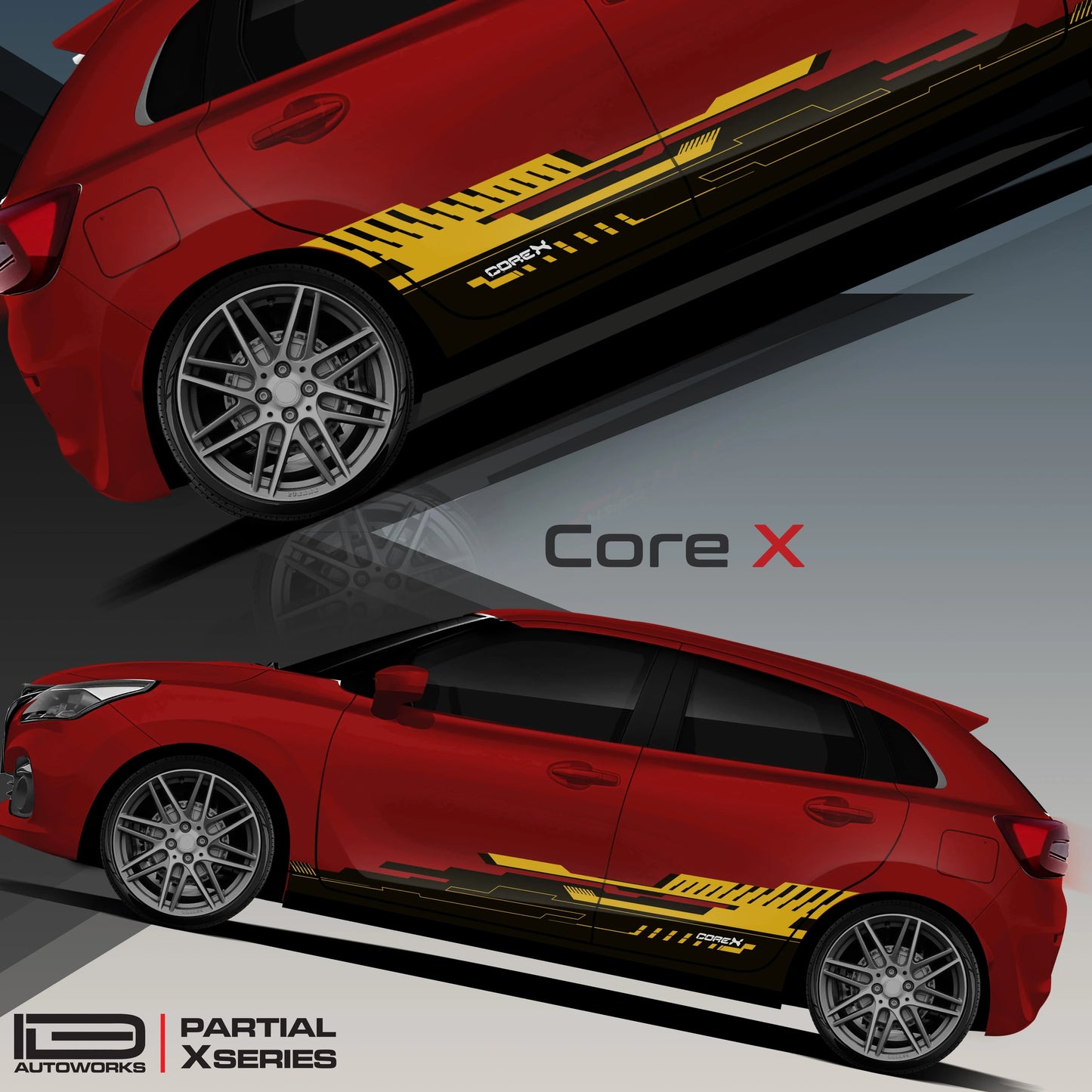 CoreX Edition Graphics for Maruti Suzuki Baleno red