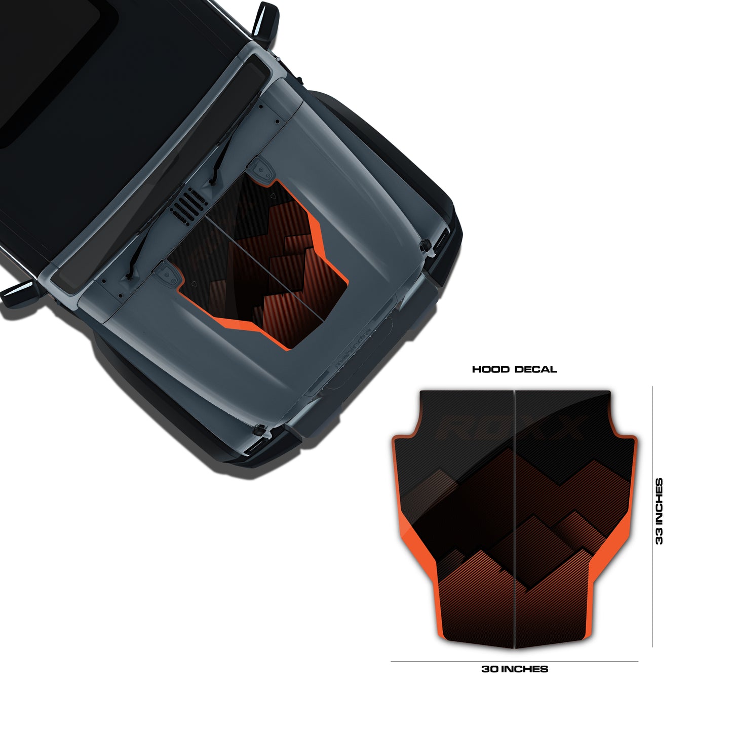 IDE Graphics Series - Grid Runner Edition for Mahindra Thar Roxx / Bonnet (Battleship Grey)