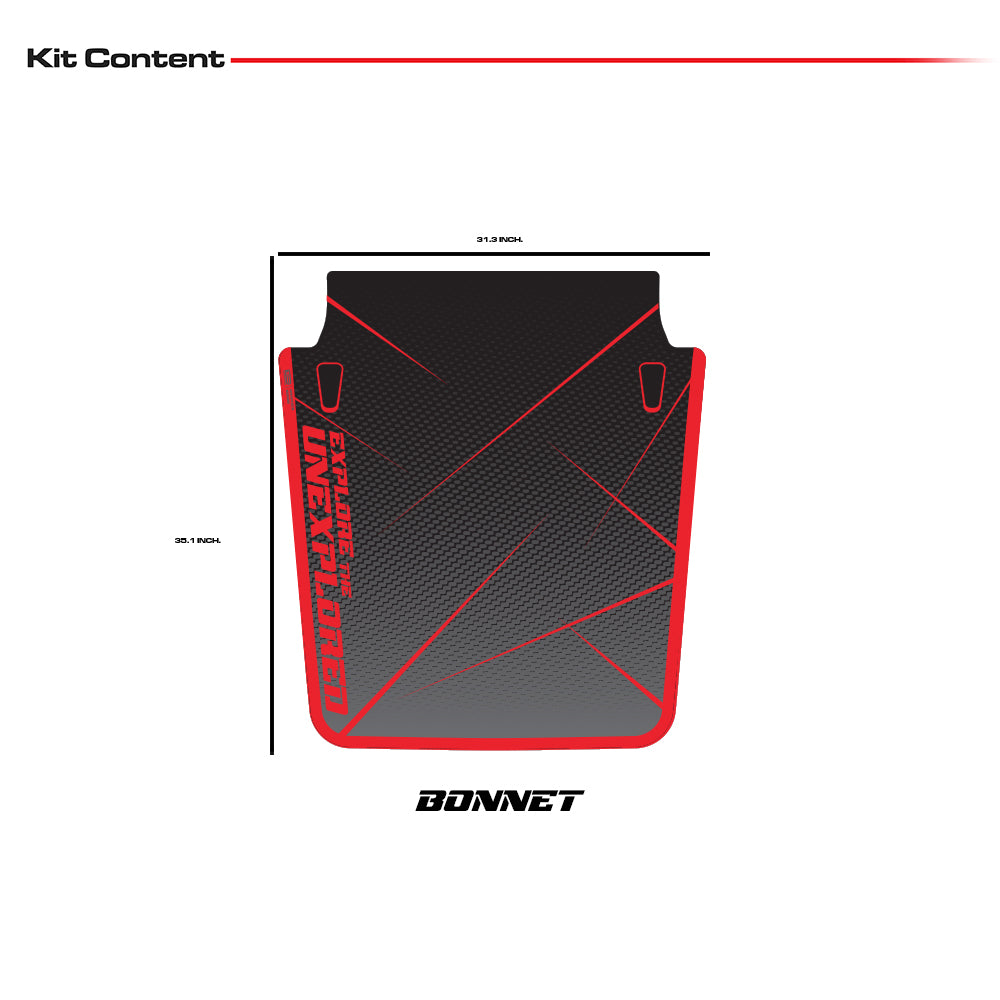 IDE Graphics Series - Urban Edition | Only Bonnet Decal for Mahindra Thar / Napoli Black