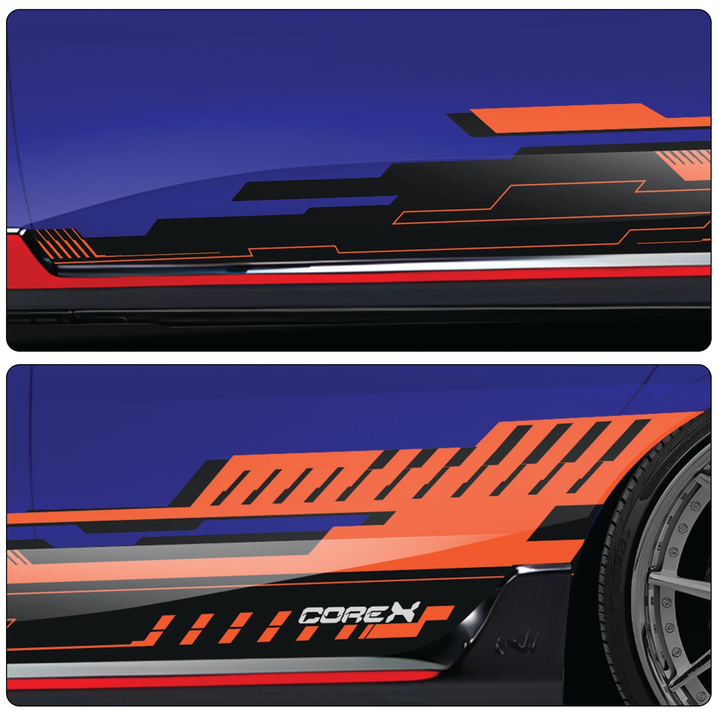 Hyundai i20 with IDE Graphics series Corex Editon Car Graphics