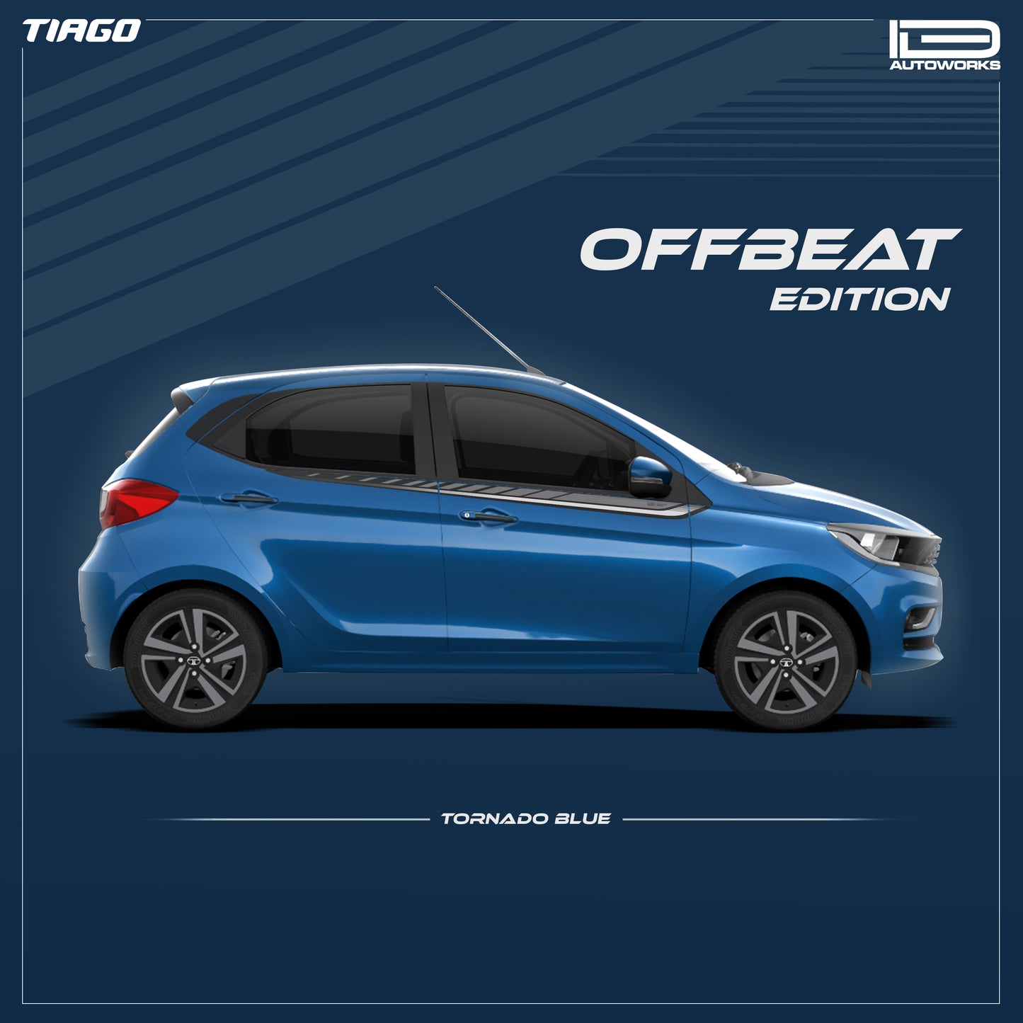IDE GRAPHICS SERIES - Offbeat Edition for Tata Tiago (Tornado Blue)