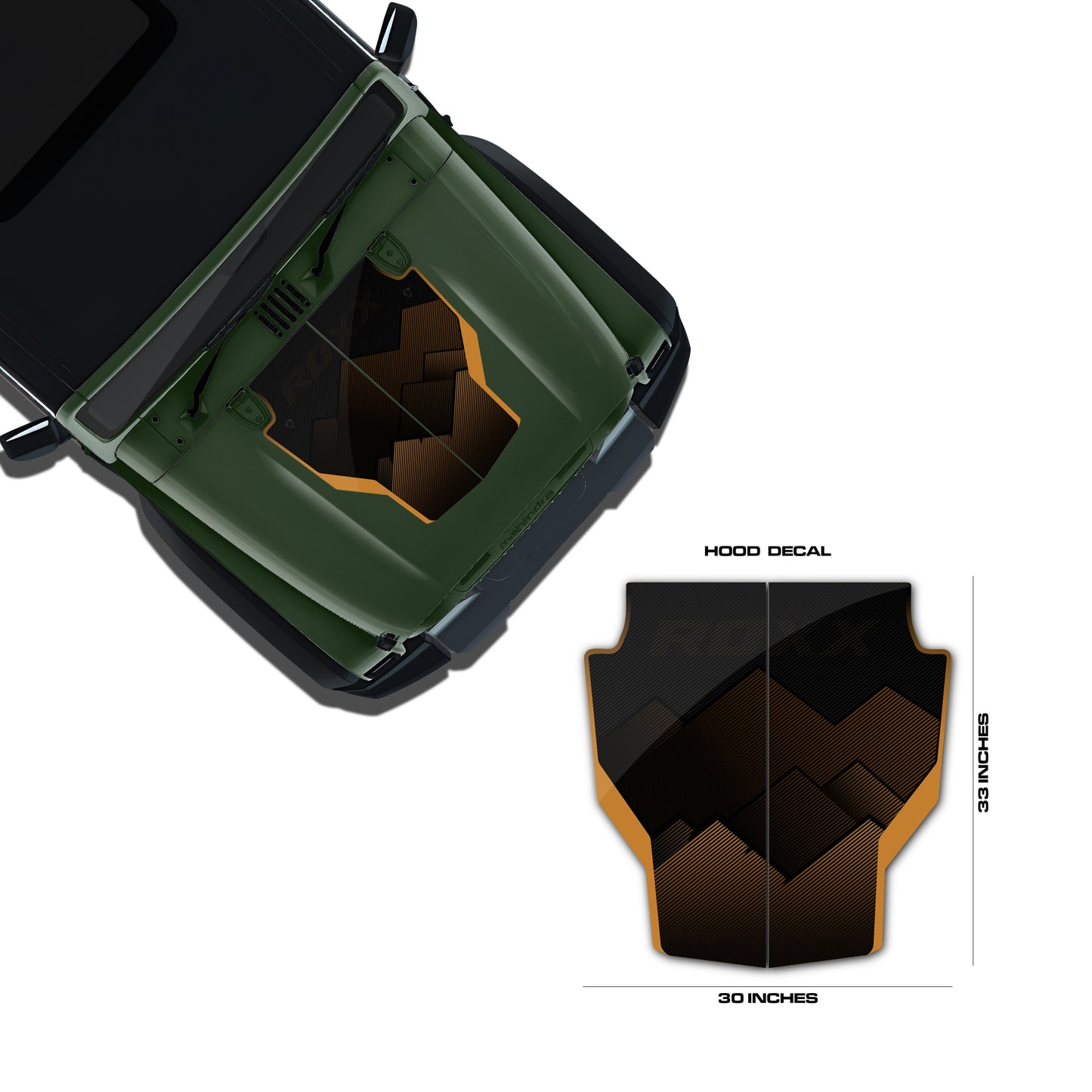 IDE Graphics Series - Grid Runner Edition for Mahindra Thar Roxx / Bonnet (Deep Forest)