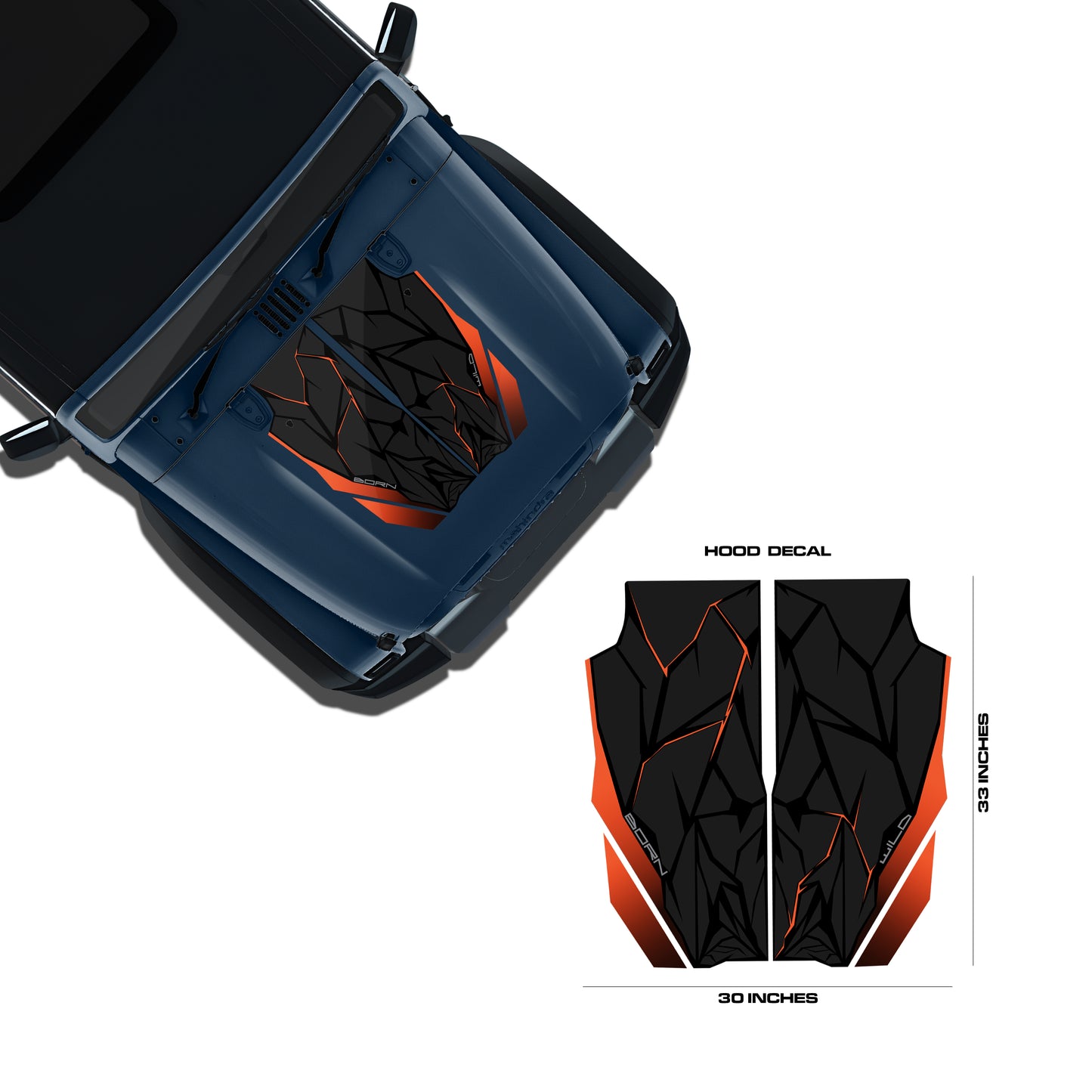 IDE Graphics Series - Wild X Edition for Mahindra Thar Roxx / Bonnet (Nebula Blue)