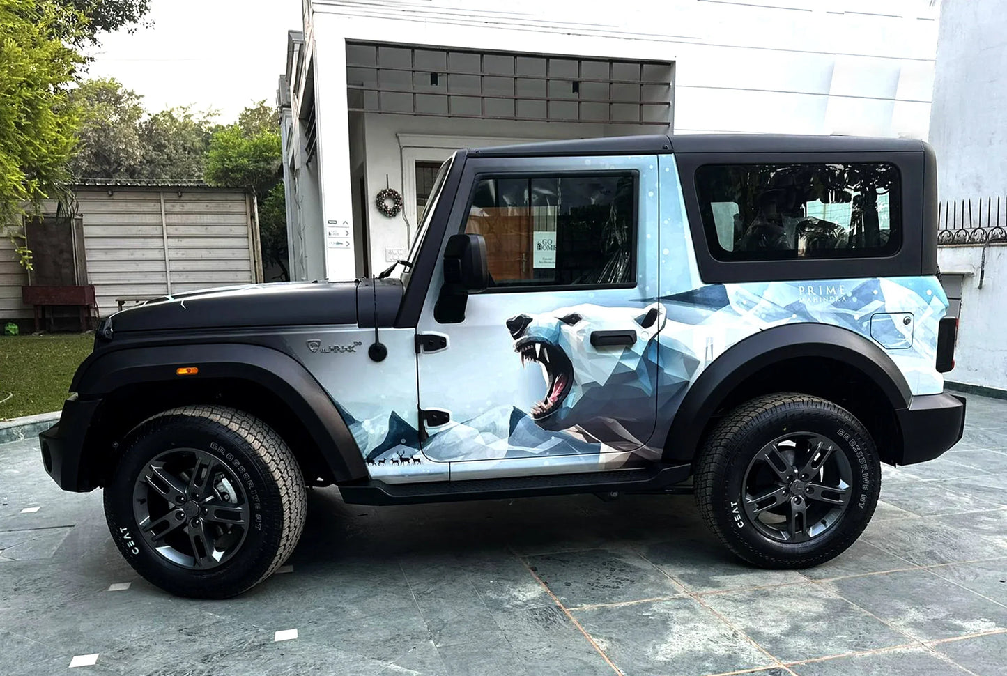 Snow Bear Edition Graphics for Mahindra Thar black