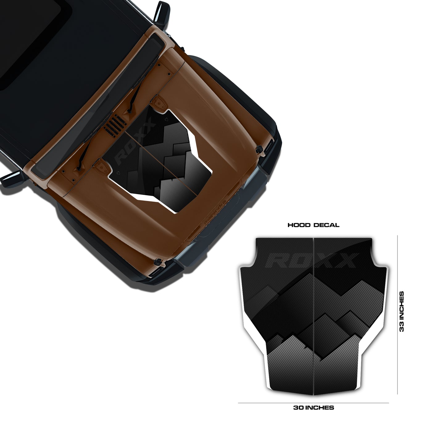 IDE Graphics Series - Grid Runner Edition for Mahindra Thar Roxx / Bonnet (Burnt Sienna)