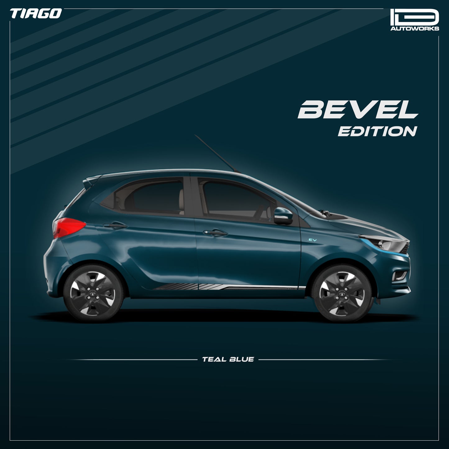 IDE GRAPHICS SERIES - Bevel Edition for Tata Tiago (Teal Blue)