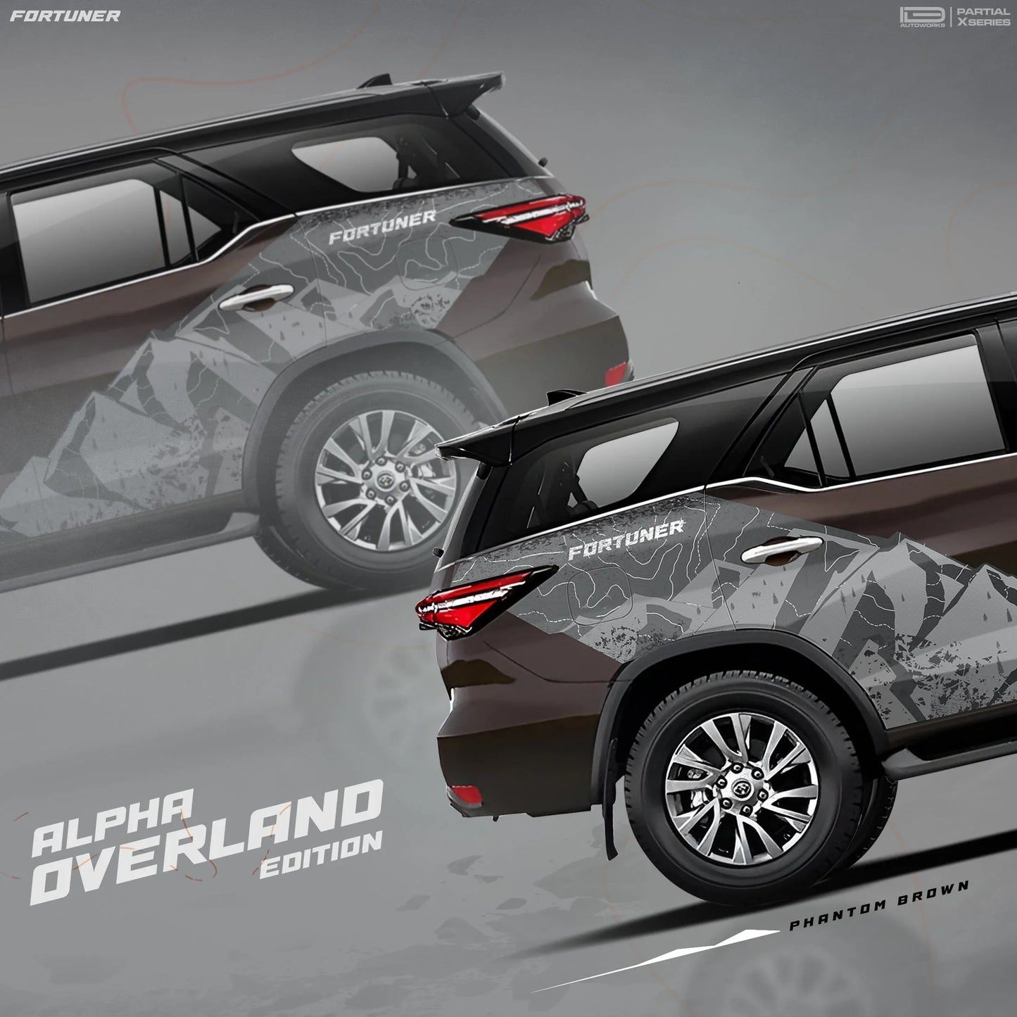 Alpha Overland Edition Graphics for Toyota Fortuner brown