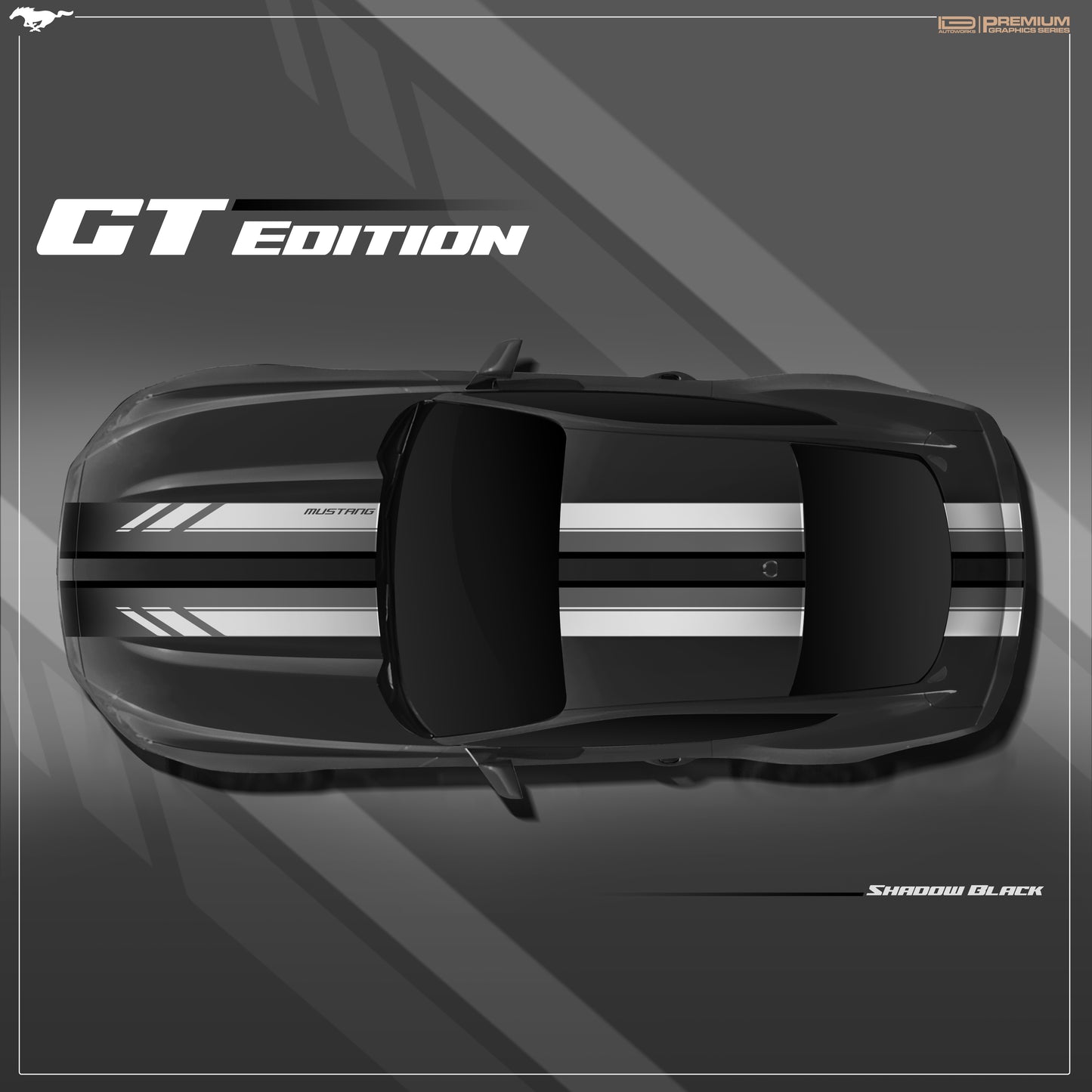IDE PREMIUM GRAPHICS SERIES - GT Edition Top for Ford Mustang (Shadow Black)