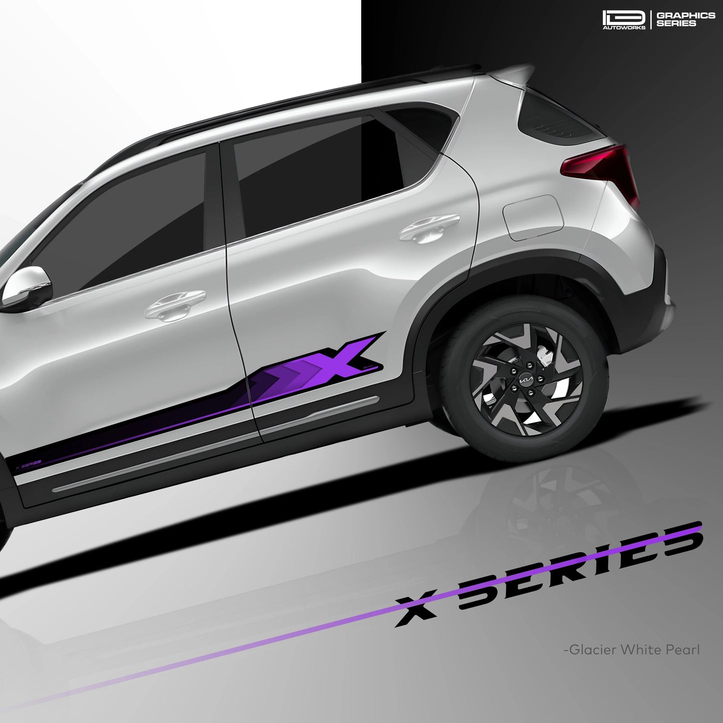 X Series Edition Graphics for Kia Sonet white