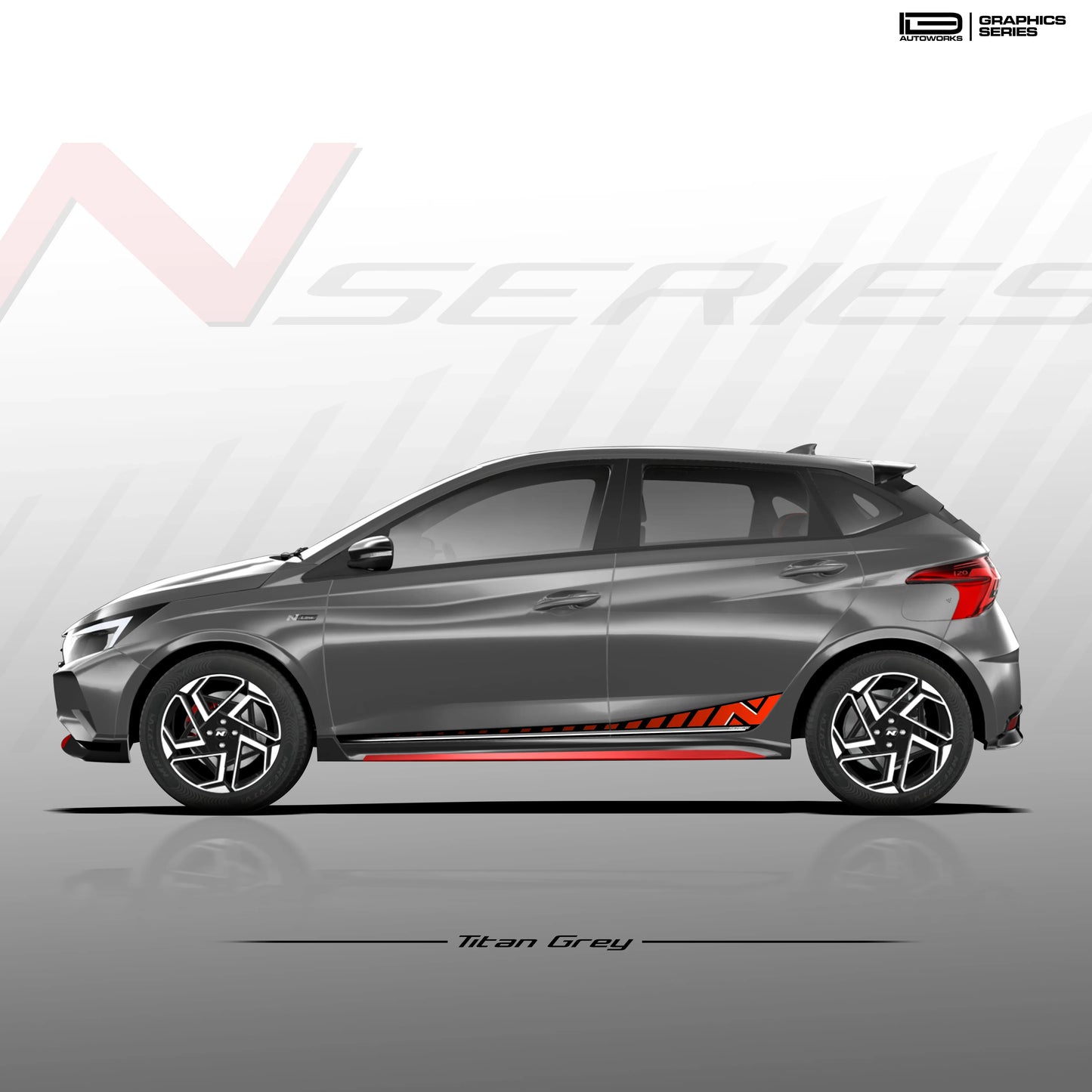 N Series Graphics for Hyundai i20 grey