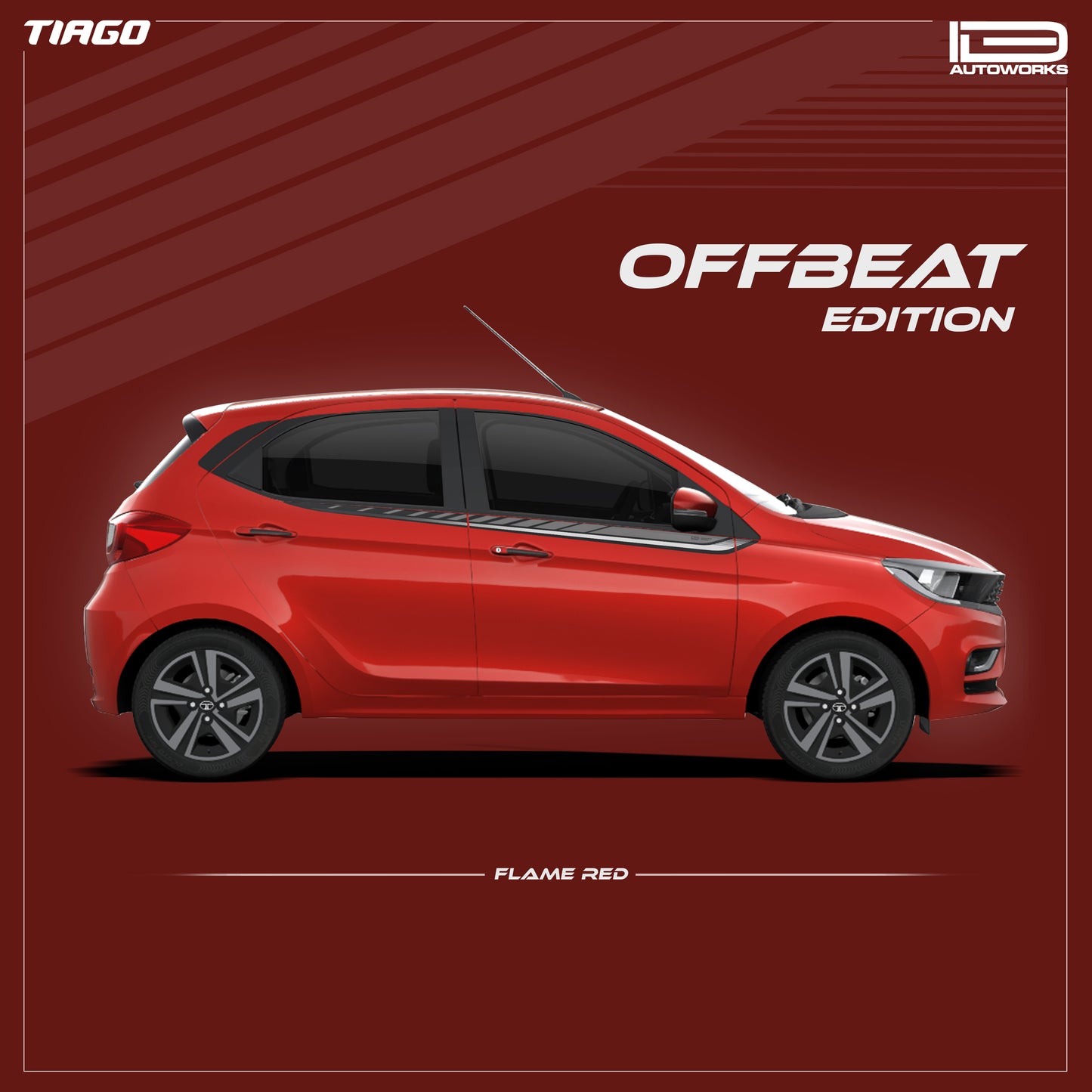 IDE GRAPHICS SERIES - Offbeat Edition for Tata Tiago (Flame Red)