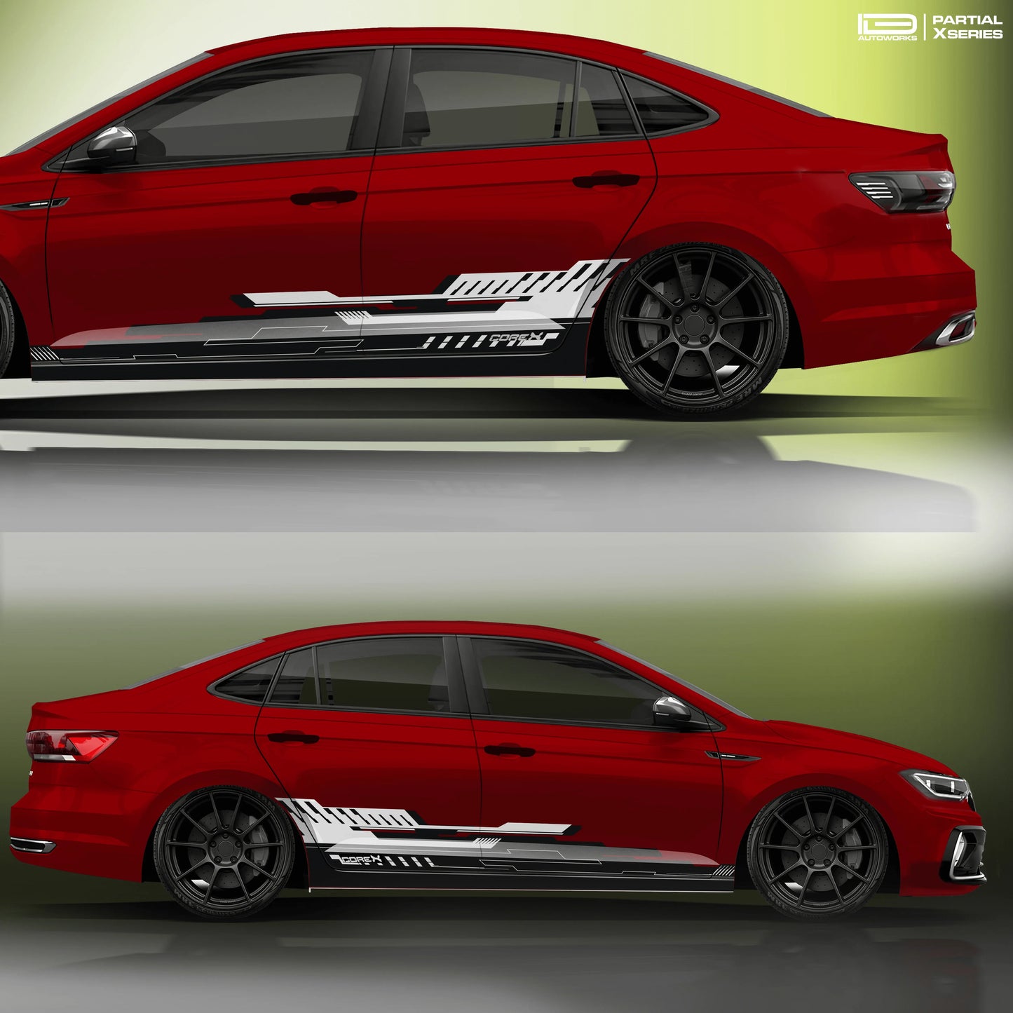 CoreX Edition Graphics for VW Virtus red