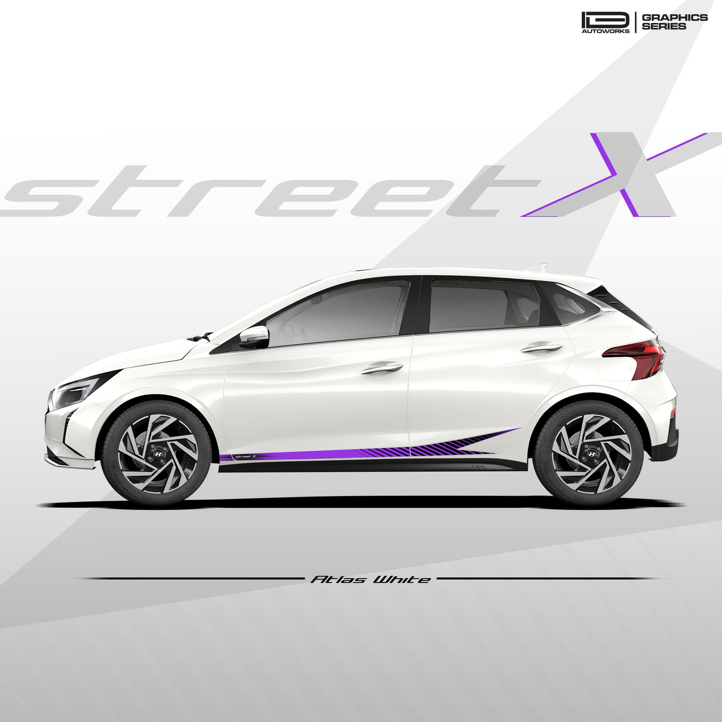 IDE GRAPHICS SERIES - Street X Series for Hyundai i20 (Atlas White)