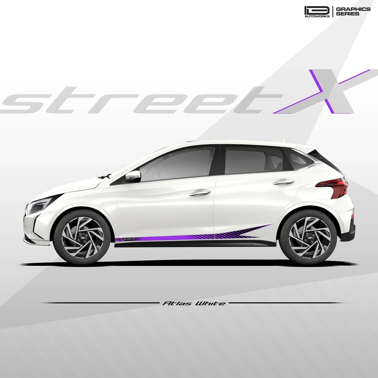 Street X Series Graphics for Hyundai i20 white