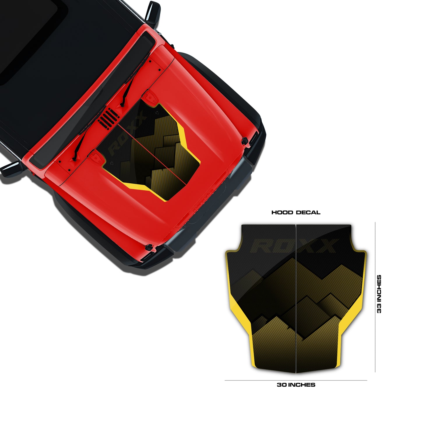 IDE Graphics Series - Grid Runner Edition for Mahindra Thar Roxx / Bonnet (Tango Red)