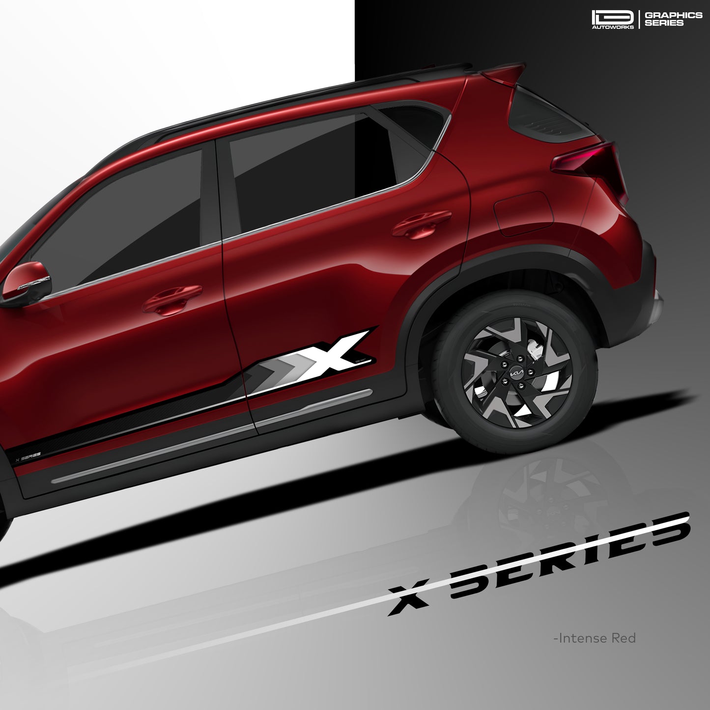 IDE GRAPHICS SERIES - X Series for Kia Sonet (Intense Red)