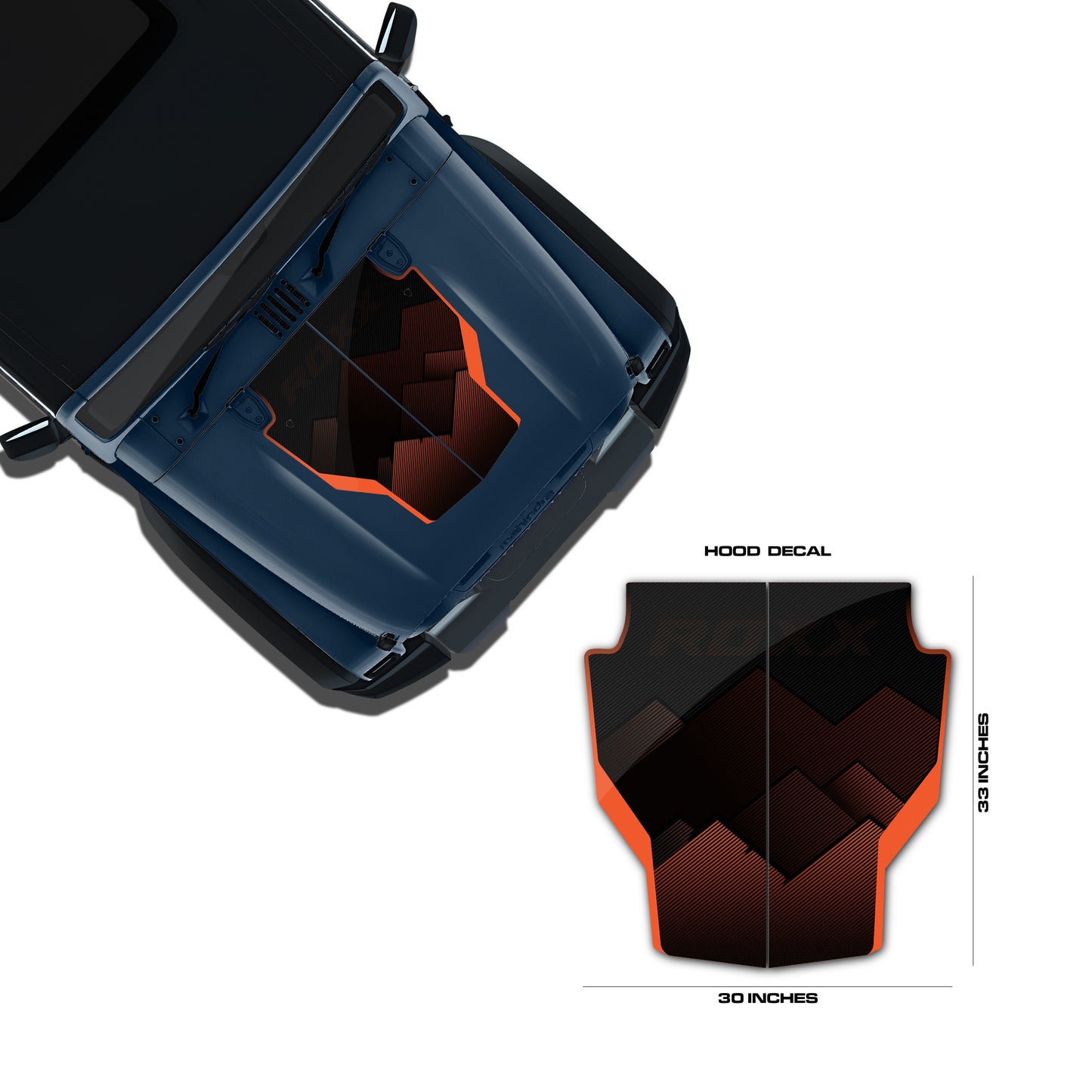 IDE Graphics Series - Grid Runner Edition for Mahindra Thar Roxx / Bonnet (Nebula Blue)