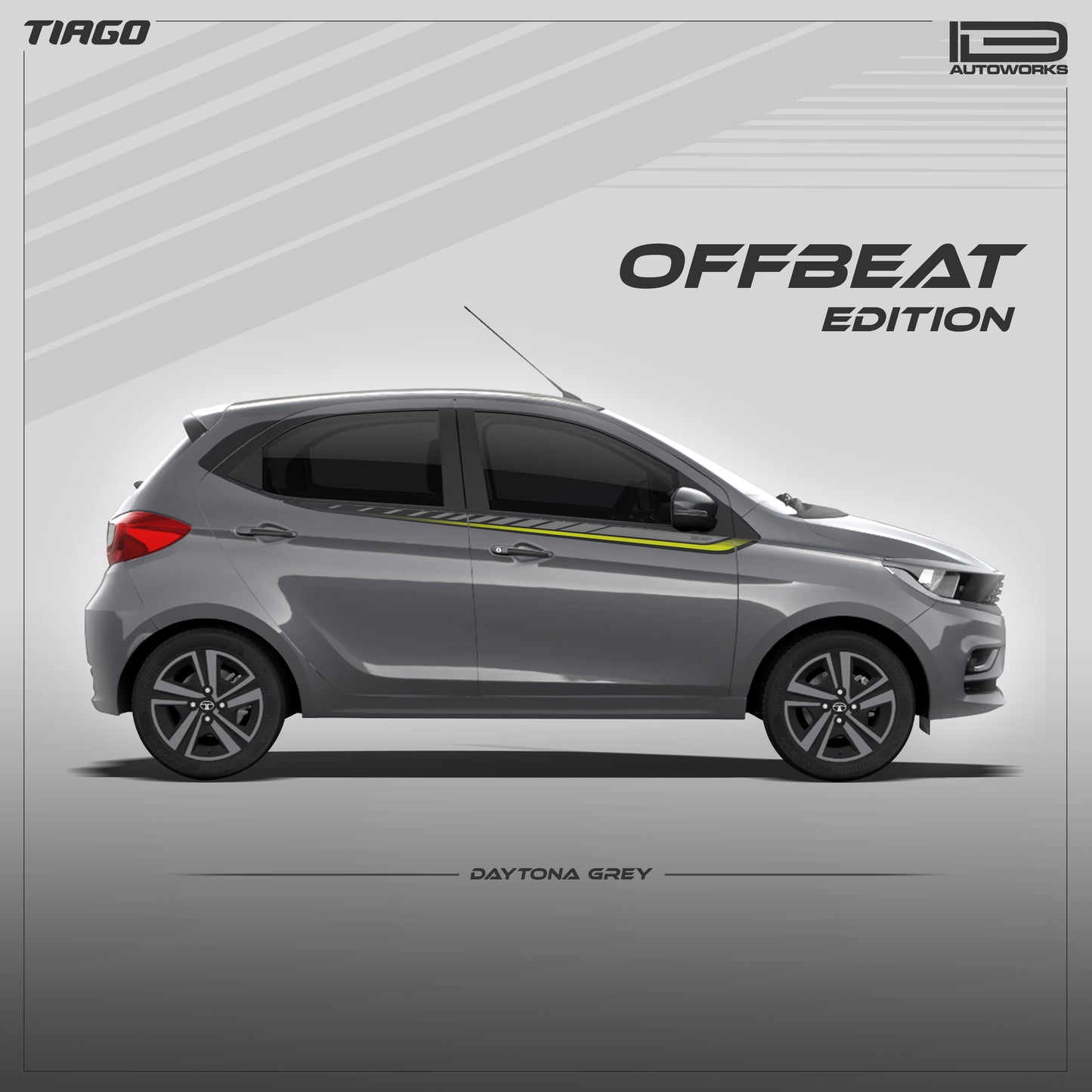 IDE GRAPHICS SERIES - Offbeat Edition for Tata Tiago (Daytona Grey)