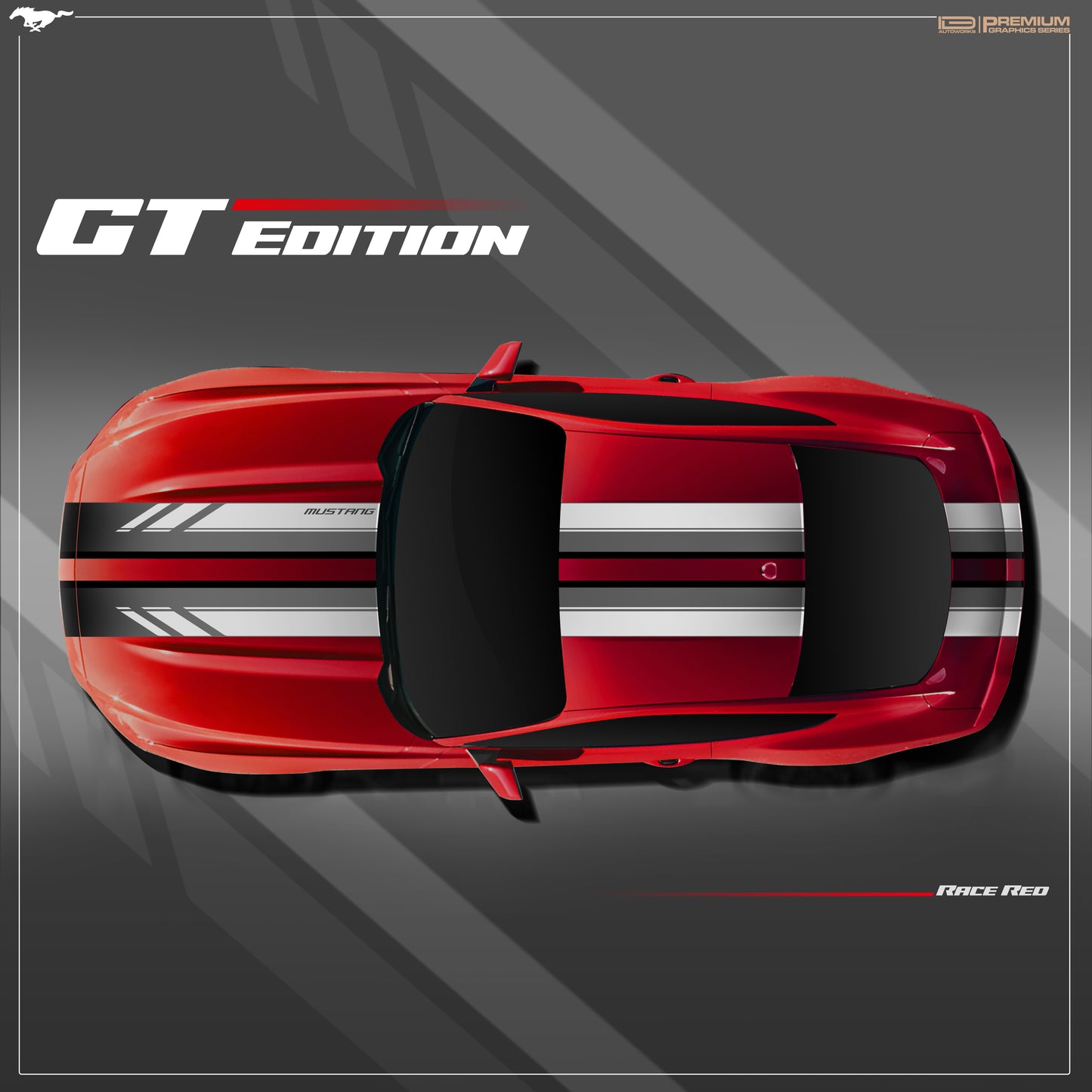 IDE PREMIUM GRAPHICS SERIES - GT Edition Top for Ford Mustang (Race Red)