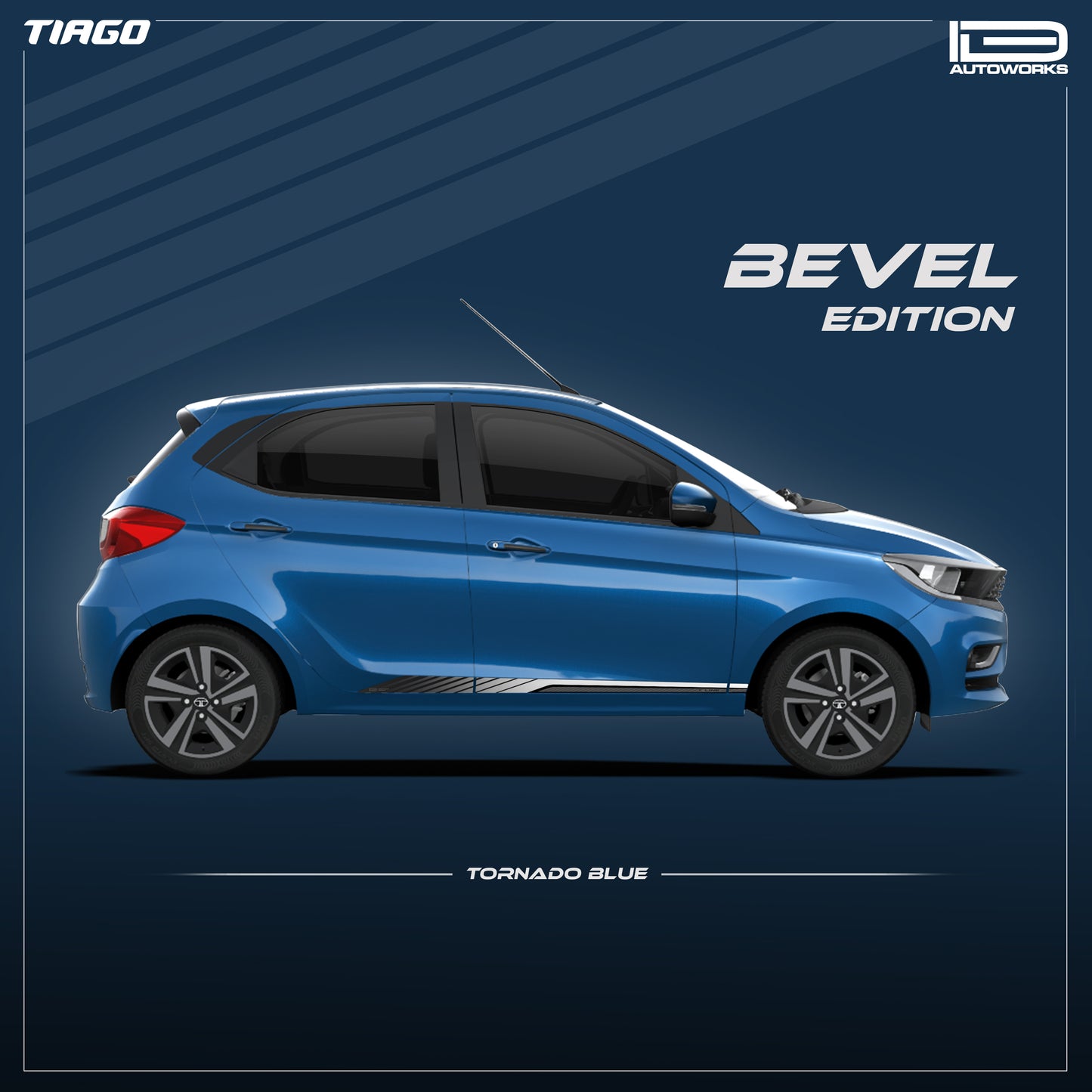 IDE GRAPHICS SERIES - Bevel Edition for Tata Tiago (Tornado Blue)