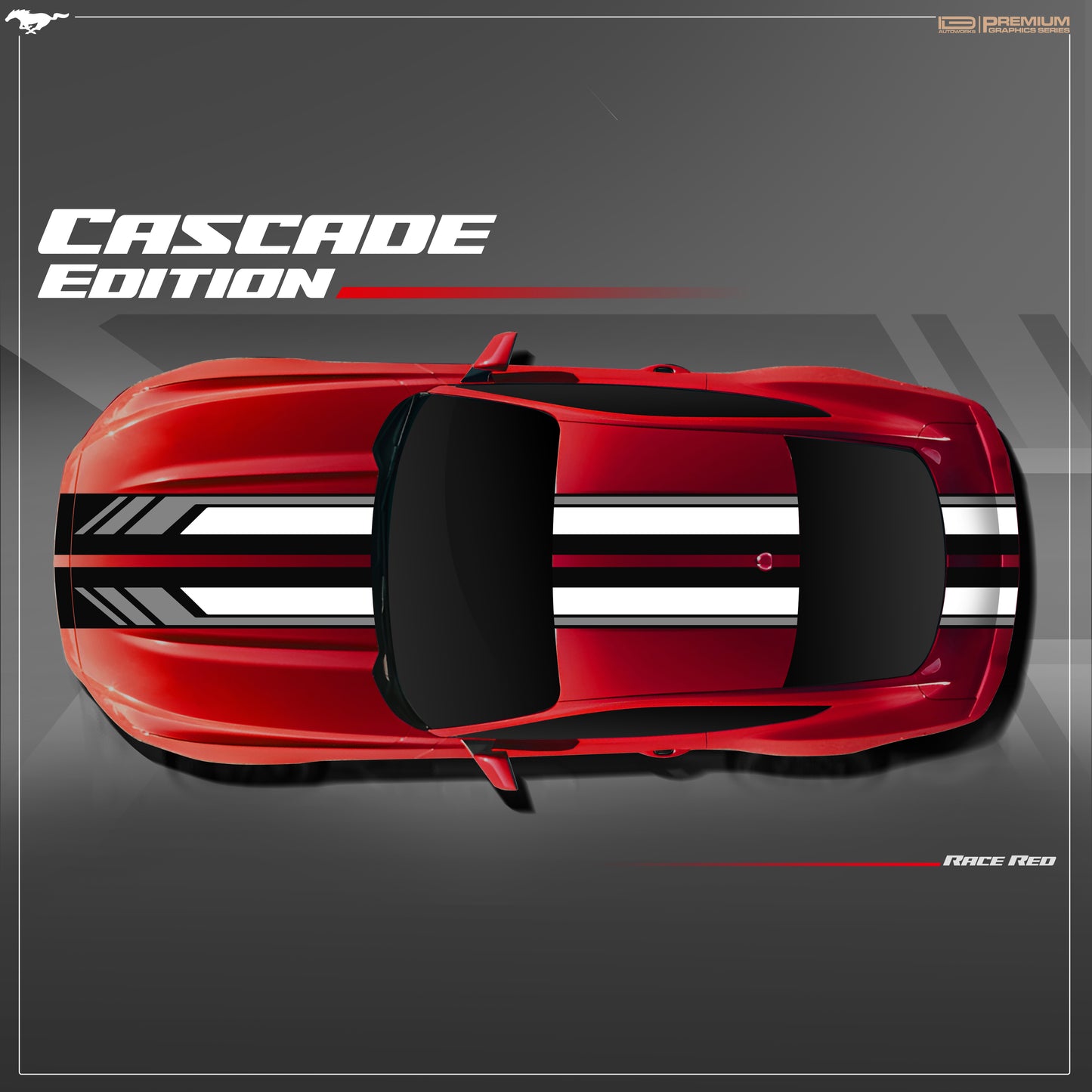 IDE PREMIUM GRAPHICS SERIES - Cascade Edition Top for Ford Mustang (Race Red)