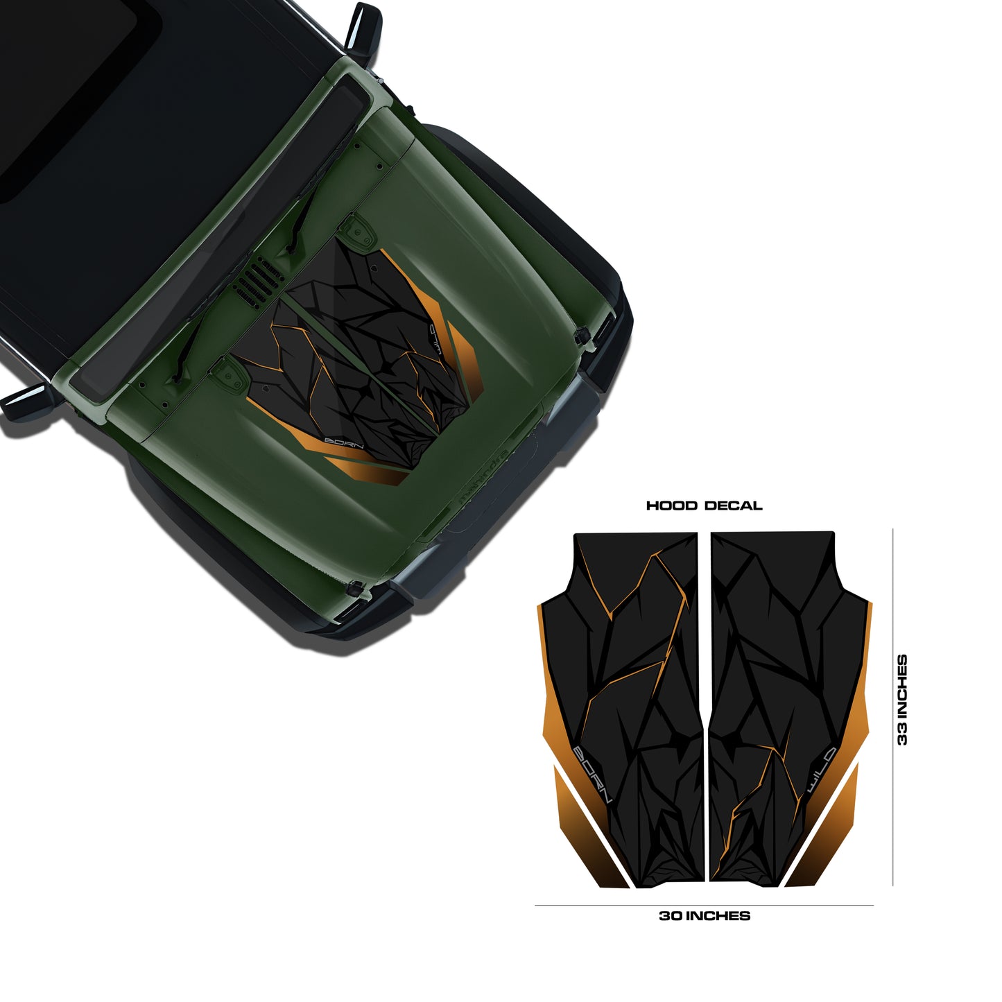 IDE Graphics Series - Wild X Edition for Mahindra Thar Roxx / Bonnet (Deep Forest)