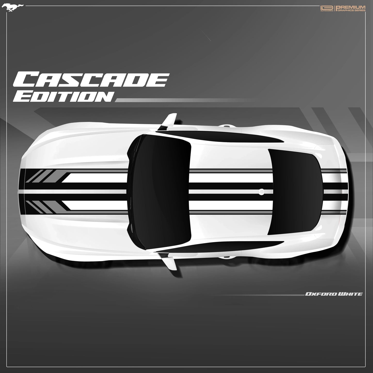 Cascade Edition IDE Graphics for Ford Mustang white