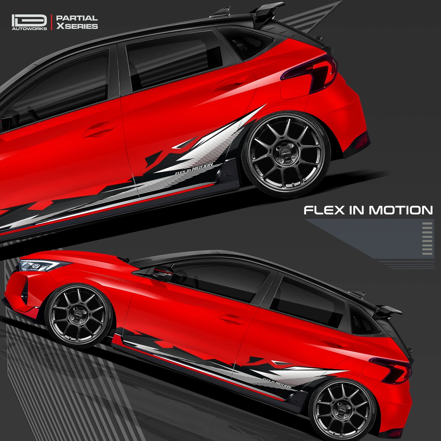 Flex in Motion Edition Graphics for Hyundai i20 red