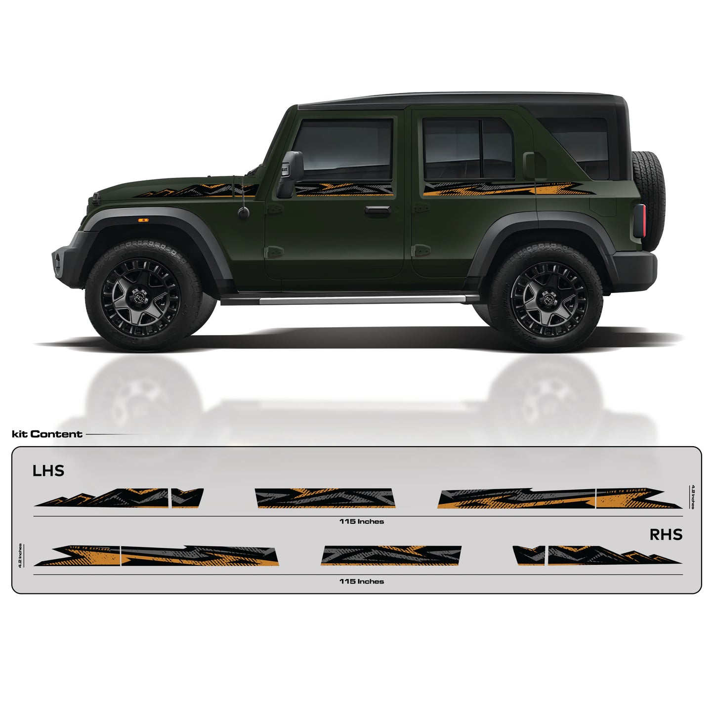 IDE Graphics Series - Trail X Edition Mahindra for Thar Roxx (Deep Forest)
