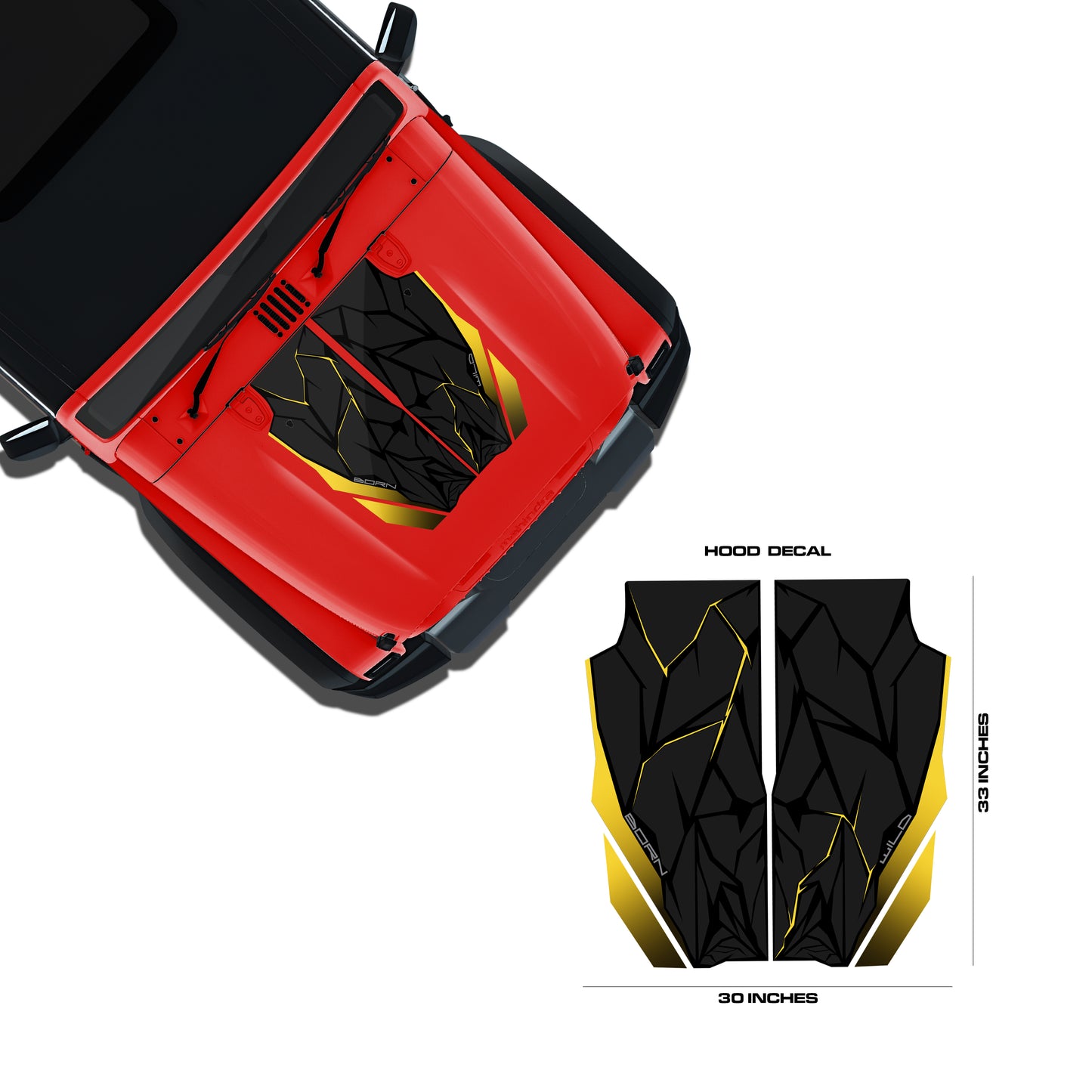 IDE Graphics Series - Wild X Edition for Mahindra Thar Roxx / Bonnet (Tango Red)