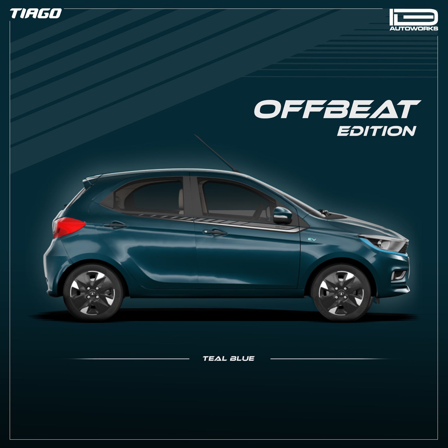 IDE GRAPHICS SERIES - Offbeat Edition for Tata Tiago (Teal Blue)
