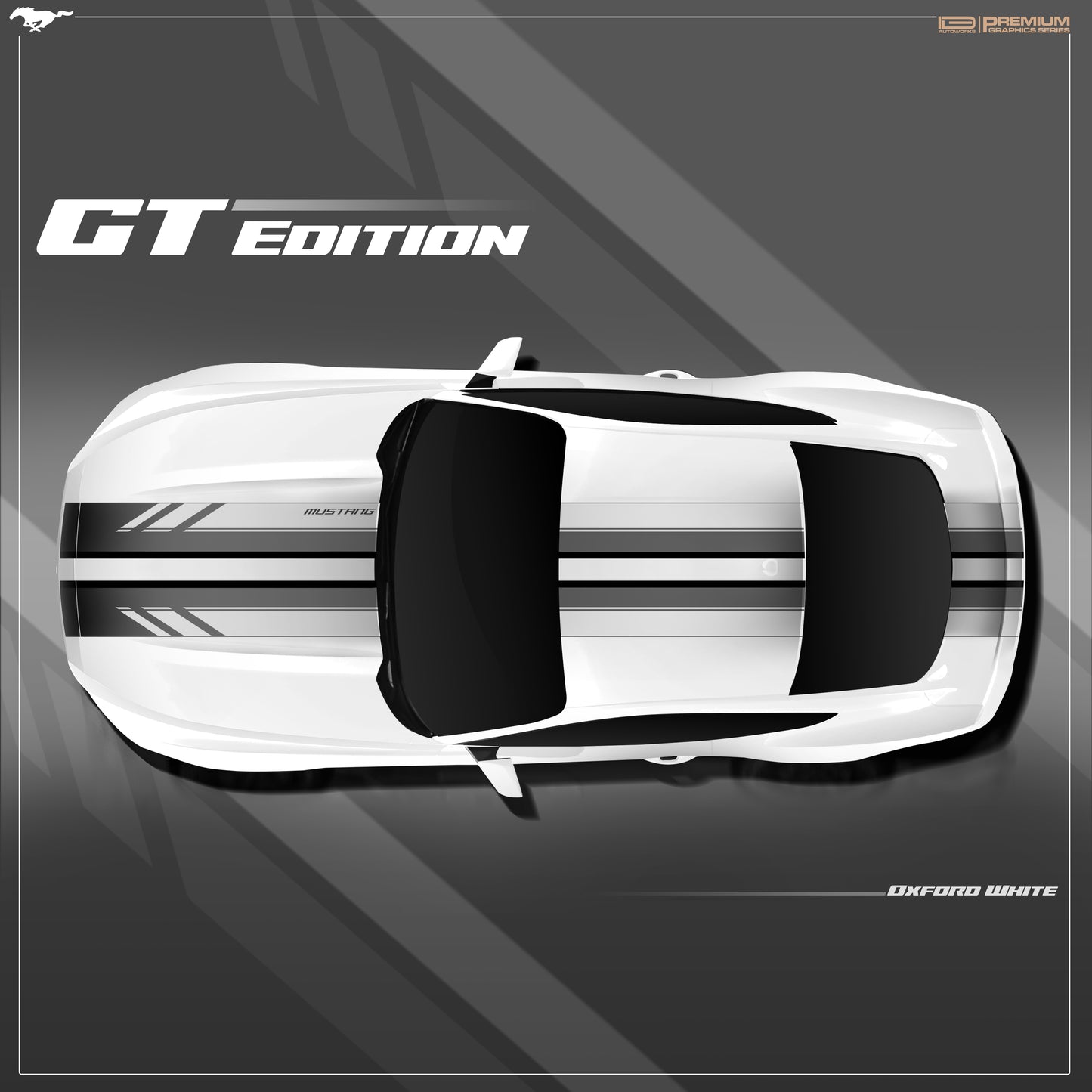 IDE PREMIUM GRAPHICS SERIES - GT Edition Top for Ford Mustang (Oxford White)