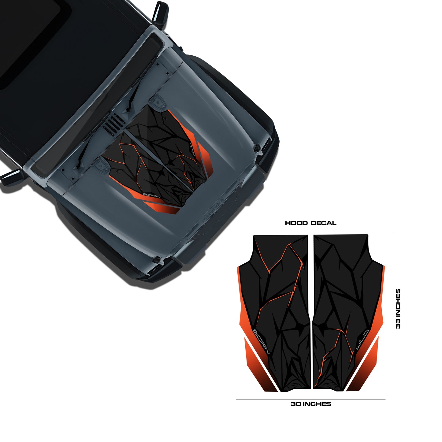 IDE Graphics Series - Wild X Edition for Mahindra Thar Roxx / Bonnet (Battleship Grey)