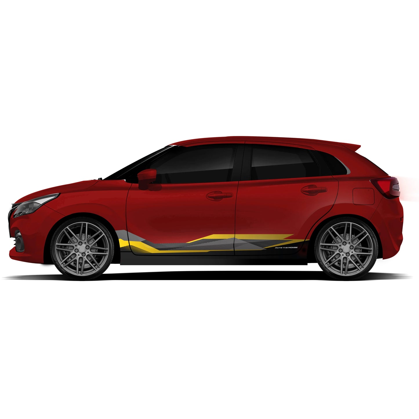 Mute The Noise Edition Graphics for Maruti Suzuki Baleno red