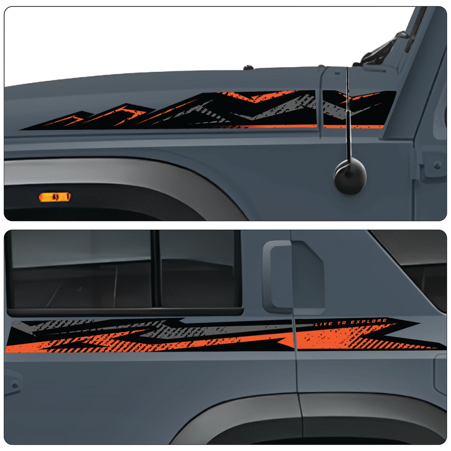 IDE Graphics Series - Trail X Edition for Mahindra Thar Roxx (Battleship Gray)