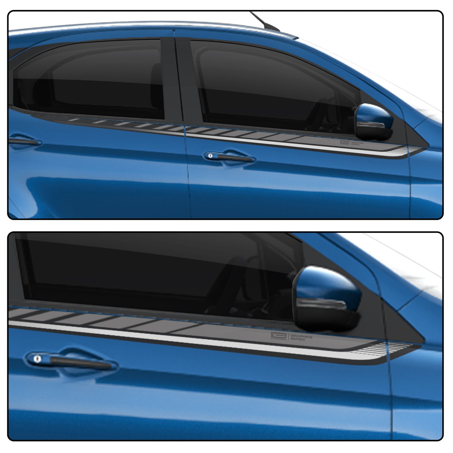 IDE GRAPHICS SERIES - Offbeat Edition for Tata Tiago (Tornado Blue)