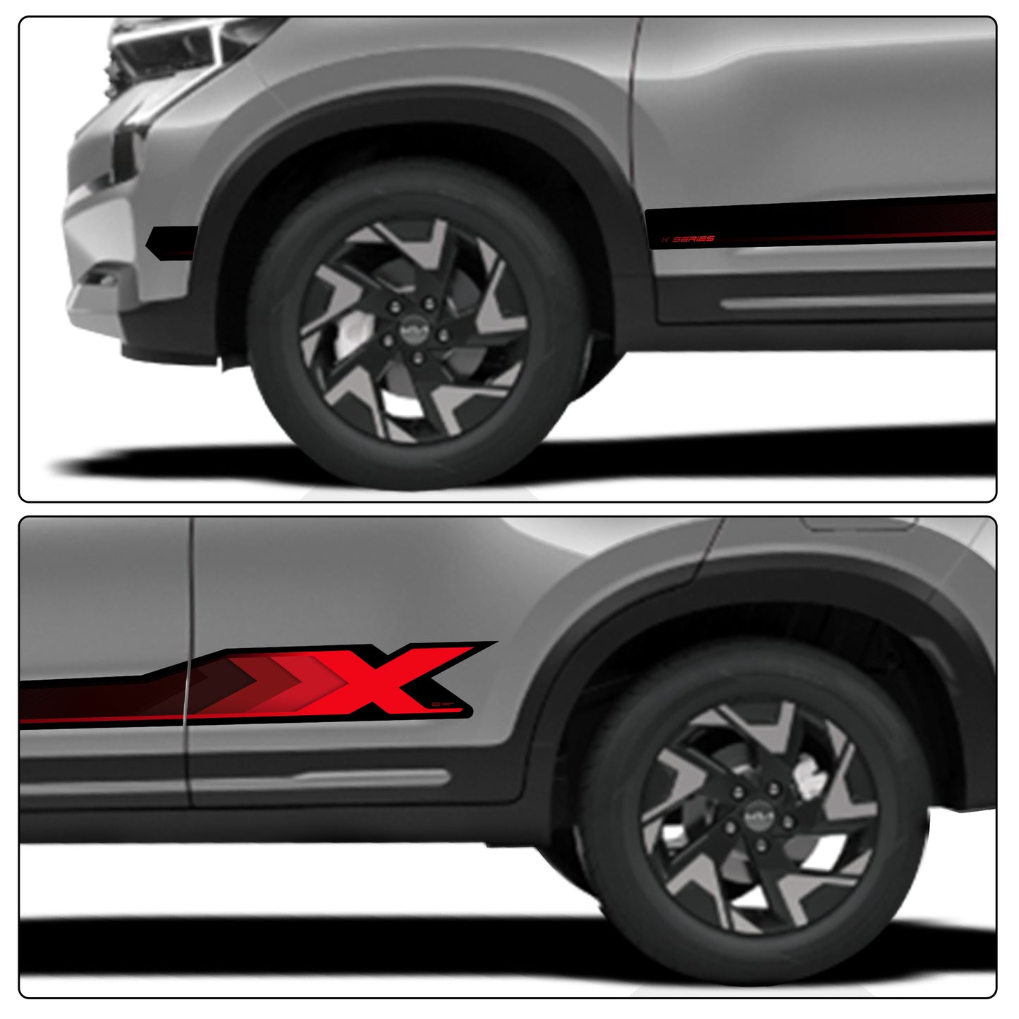 IDE GRAPHICS SERIES - X Series for Kia Sonet (Sparkling Silver)