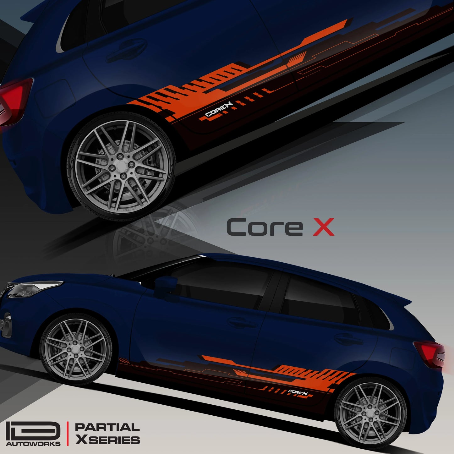 CoreX Edition Graphics for Maruti Suzuki Baleno blue