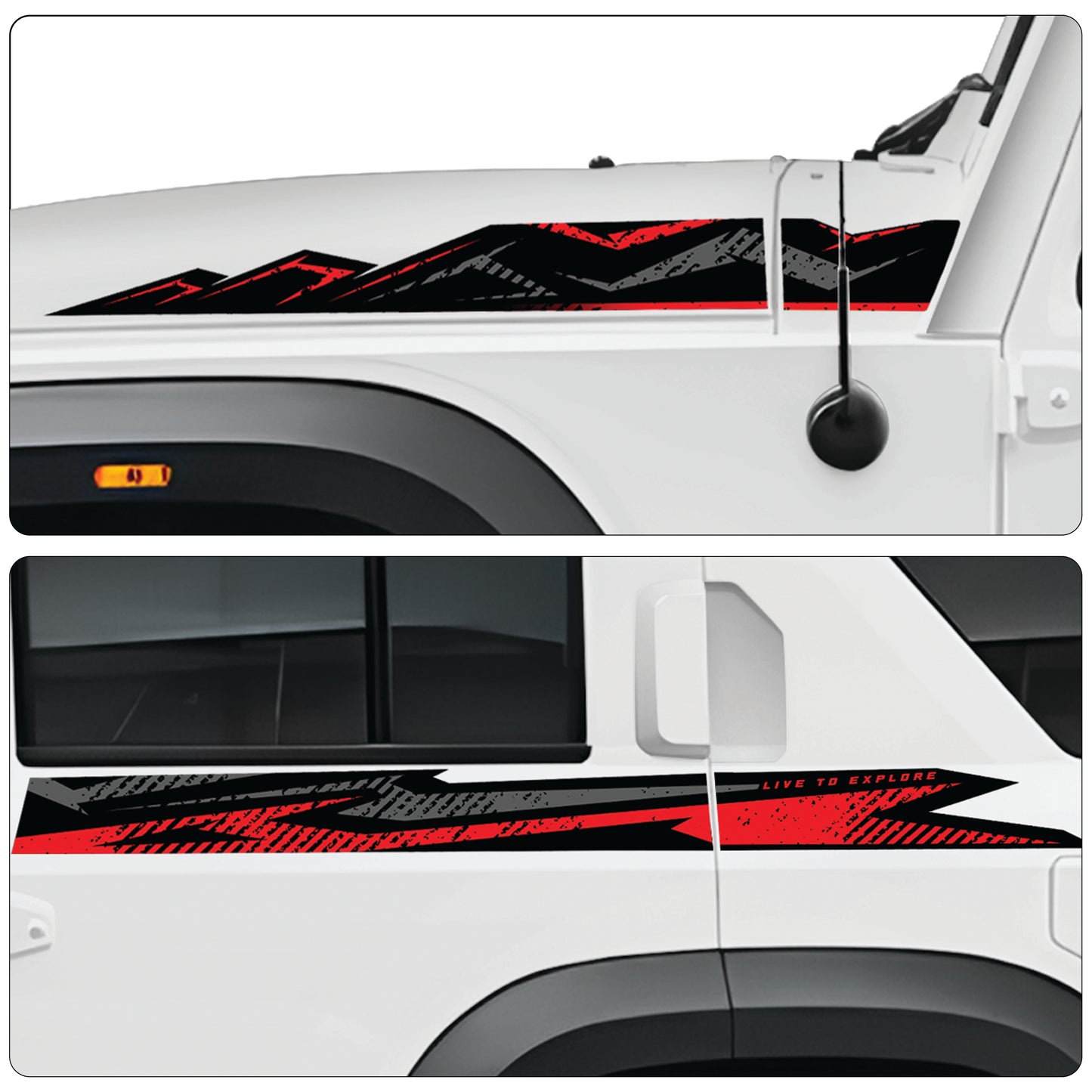IDE Graphics Series - Trail X Edition for Mahindra Thar Roxx (Everest White)