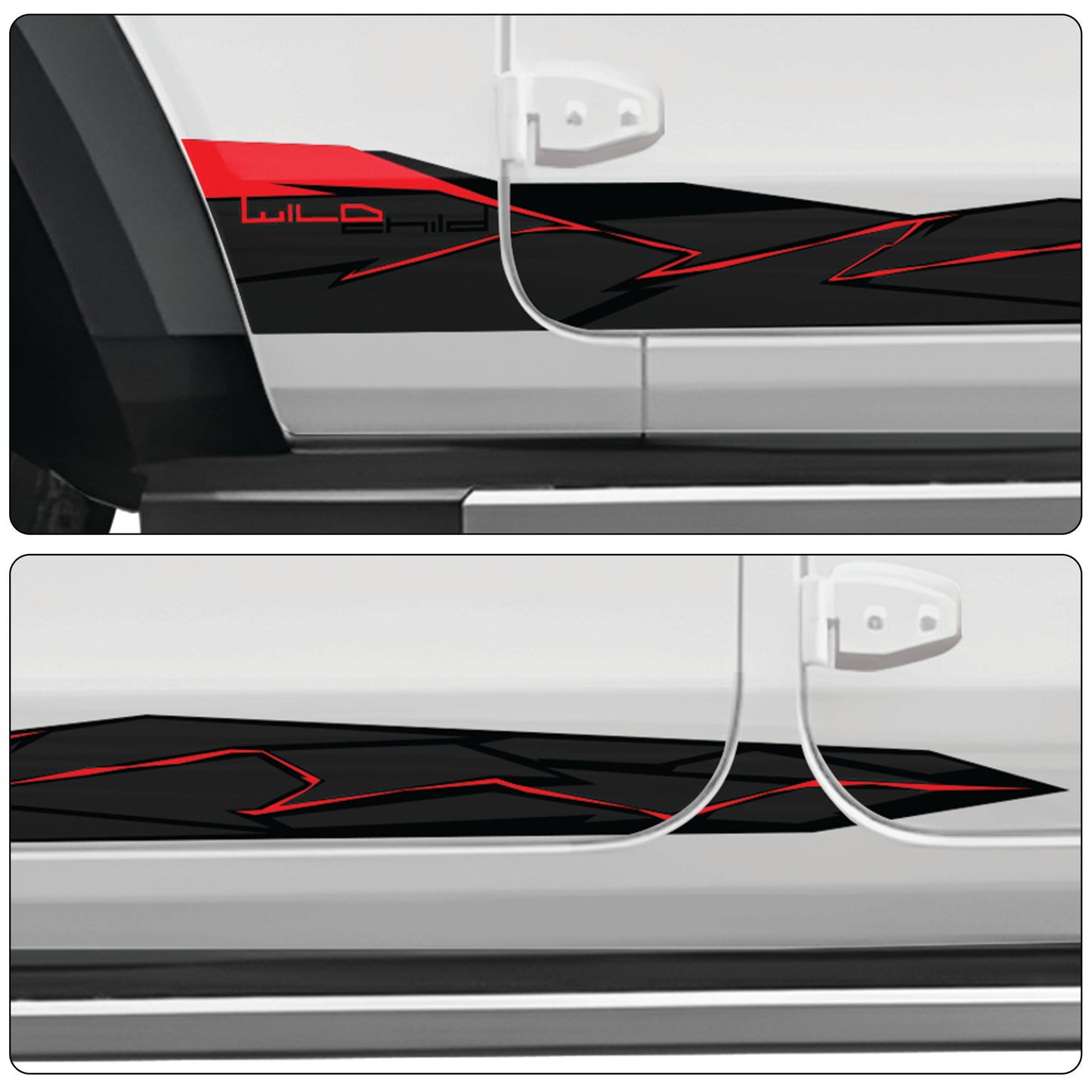 IDE Graphics Series - Wild X Edition for  Mahindra Thar Roxx / Only Side Decals (Everest White)