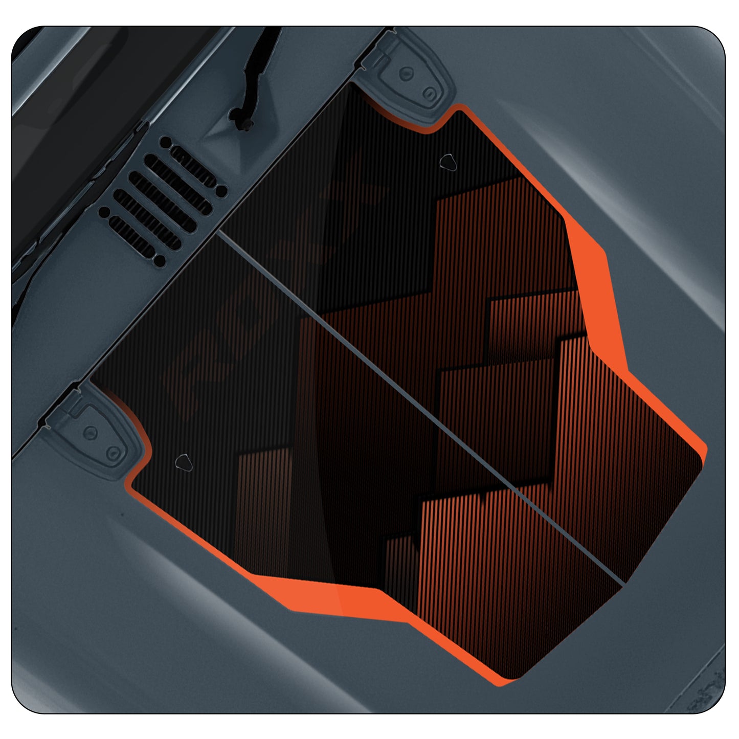 IDE Graphics Series - Grid Runner Edition for Mahindra Thar Roxx / Bonnet (Battleship Grey)